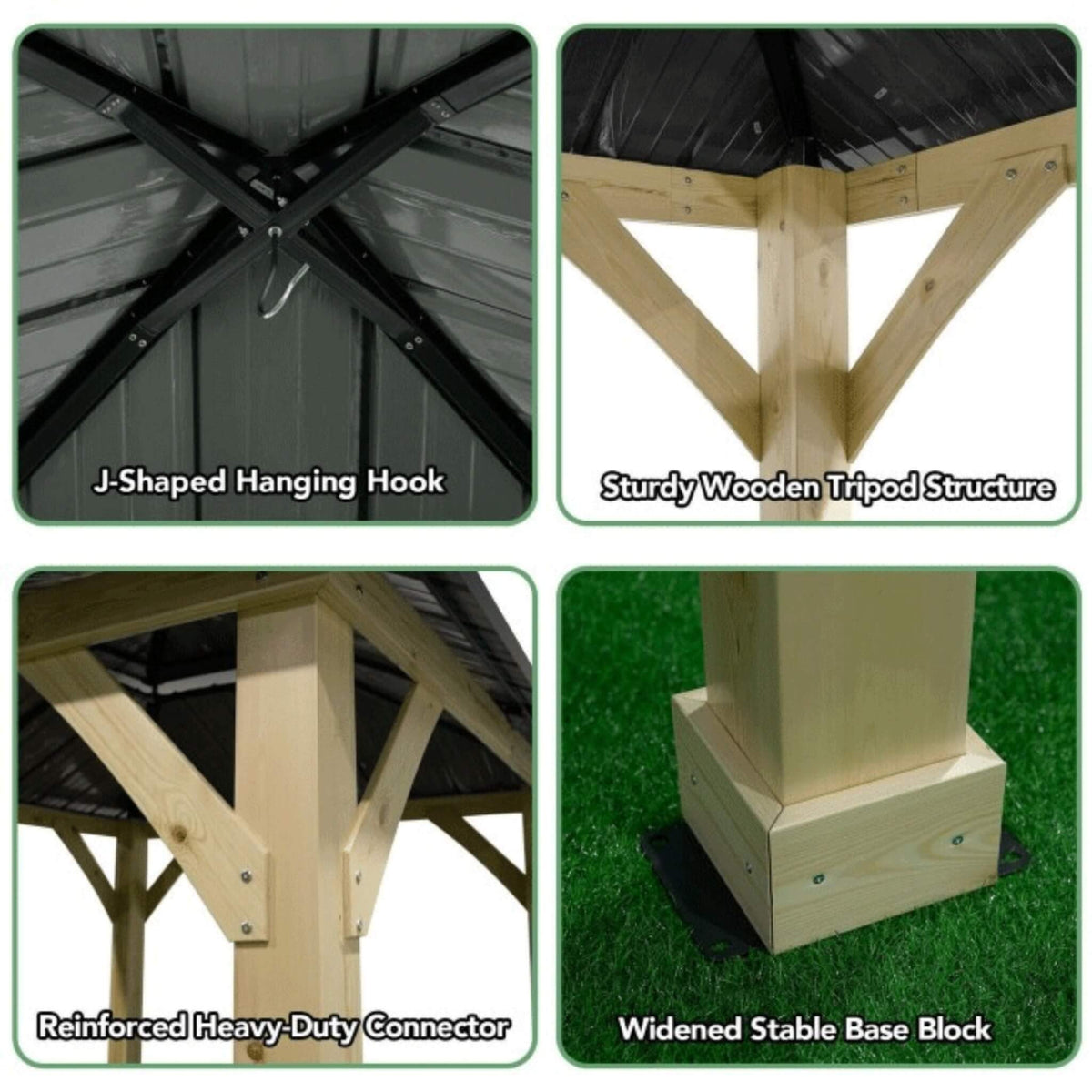 [10X10FT] Alora Premium Outdoor Patio Hardtop Gazebo W/ Double Steel Roof (SAK01291) - The Vitality Estate