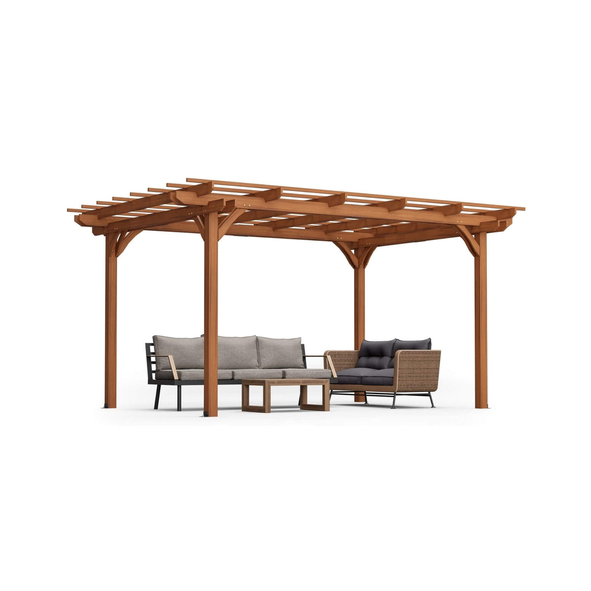 [10X12FT] Alora Premium Extra Large Outdoor Weather-Resistant Wooden Grape Pergola (SAK16278) - The Vitality Estate