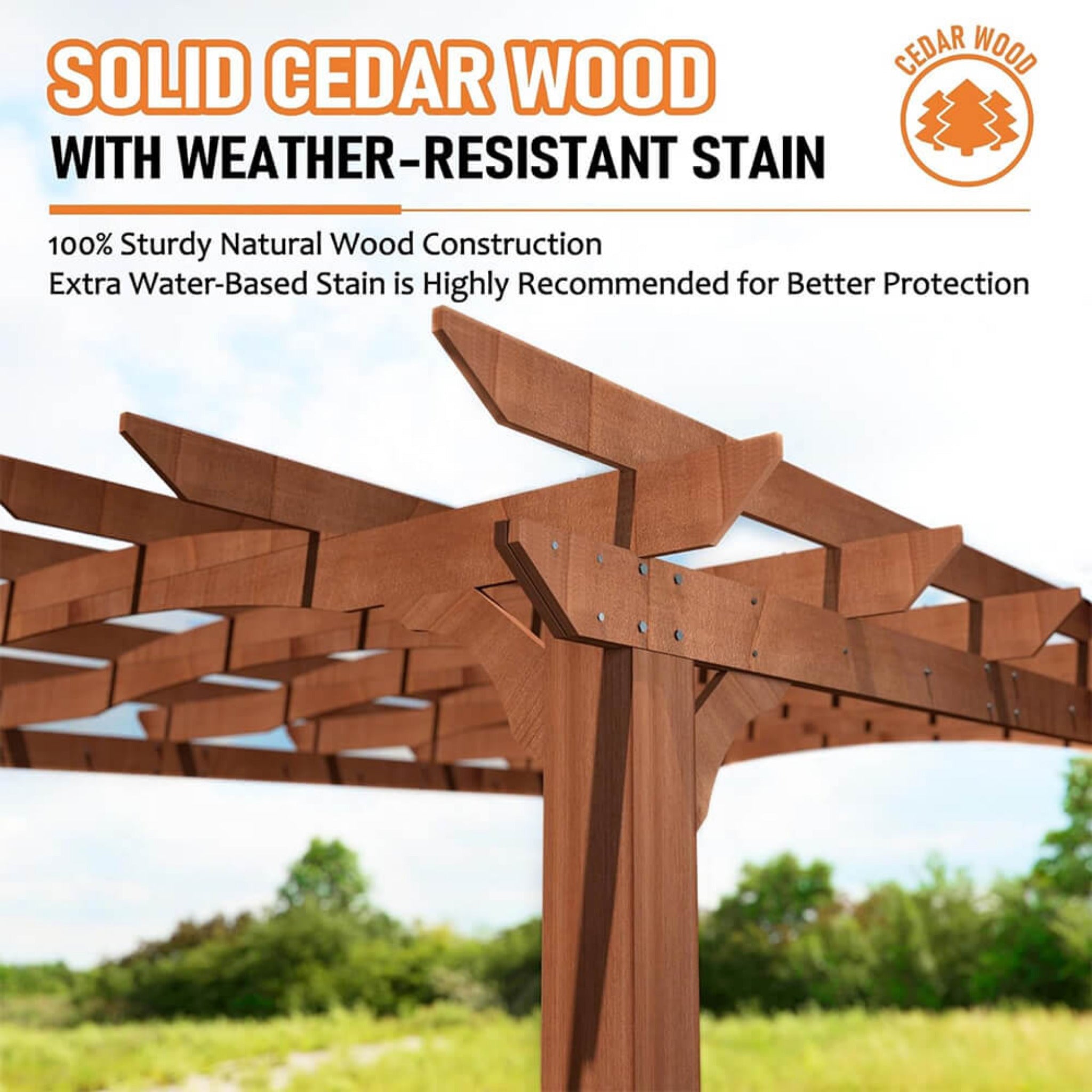 [10X12FT] Alora Premium Outdoor All-Season Backyard Patio Cedar Wood Gazebo Pergola With Arched Roof (SAK42915) - The Vitality Estate