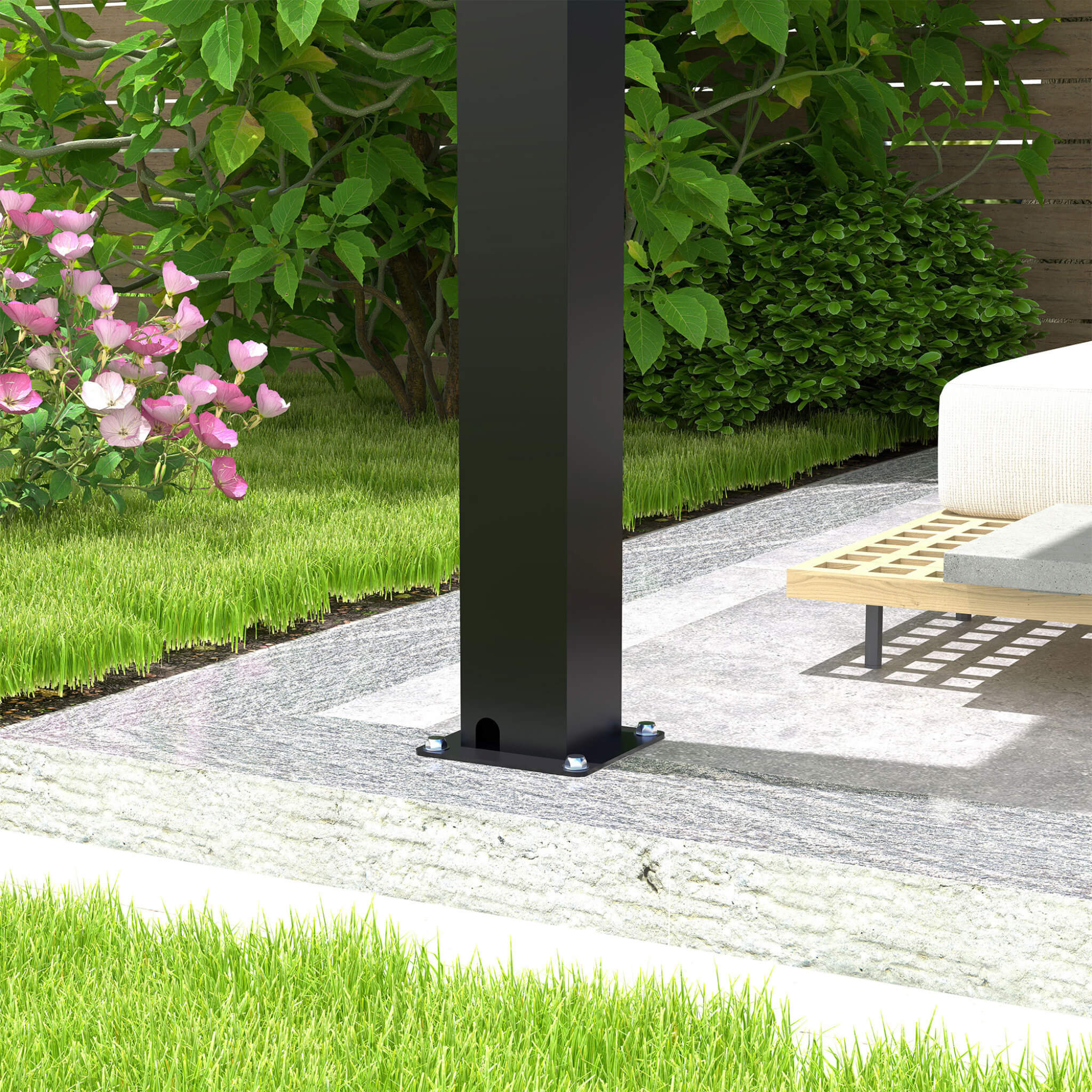 [10X19FT] Alora Modern Durable All-Weather Outdoor Pergola With Aluminum Frame And Steel Louvers (SAK32691) - The Vitality Estate