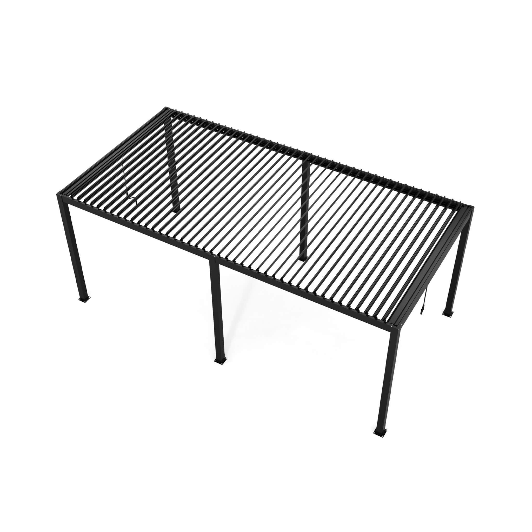 [10X19FT] Alora Modern Durable All-Weather Outdoor Pergola With Aluminum Frame And Steel Louvers (SAK32691) - The Vitality Estate