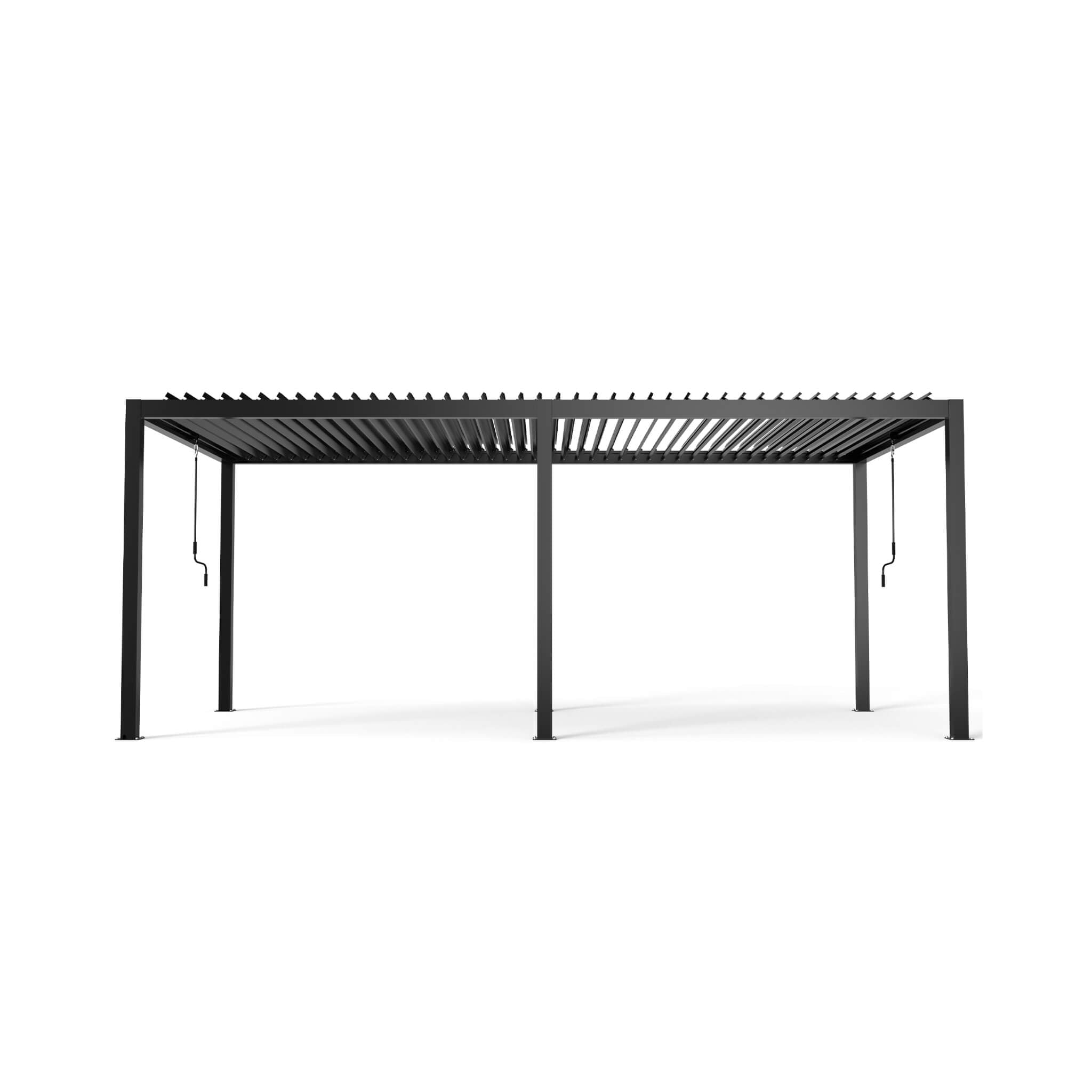 [10X19FT] Alora Modern Durable All-Weather Outdoor Pergola With Aluminum Frame And Steel Louvers (SAK32691) - The Vitality Estate