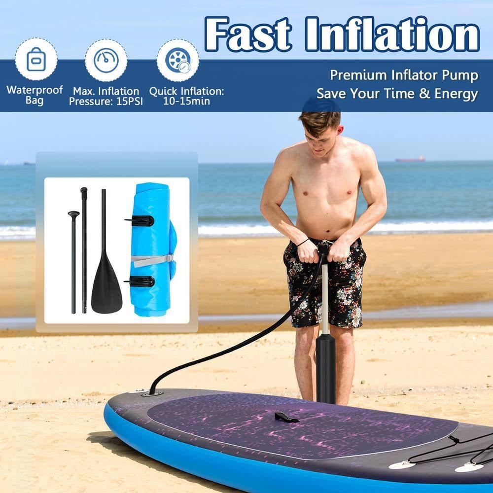 11 Ft. Inflatable Stand-Up Paddle Board Non-Slip Deck Surfboard with Hand Pump - The Vitality Estate