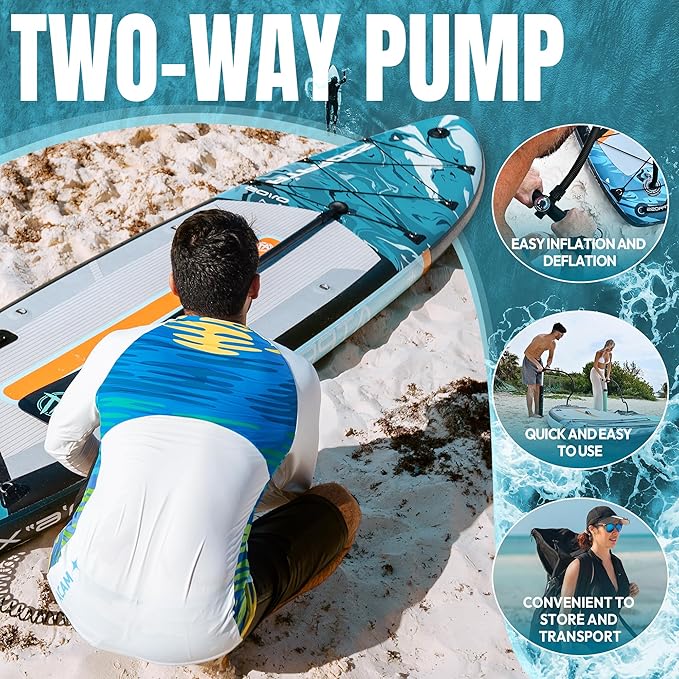 11'6"x35" Inflatable Paddle Board, 450lbs Extra Wide Stand Up Paddleboard for Adults with Premium SUP Accessories Kit & Backpack, Blow Up Kayak Non-Slip Stable Deck Boat for Yoga Fishing Surf - The Vitality Estate