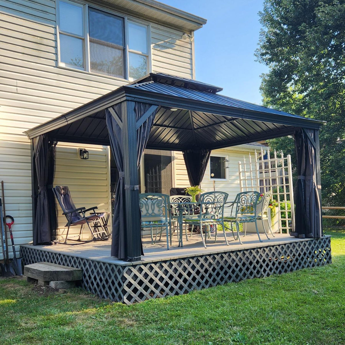 12' x 14' Hardtop Aluminum Outdoor Gazebo - The Vitality Estate
