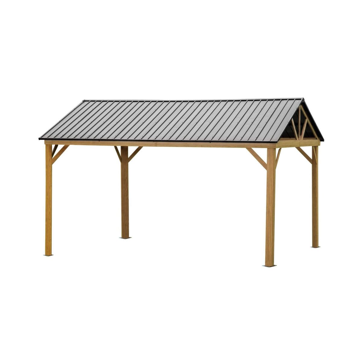[12X14FT] Alora Hardtop All-Weather Outdoor Gazebo With Galvanized Steel Roof (SAK83261) - The Vitality Estate