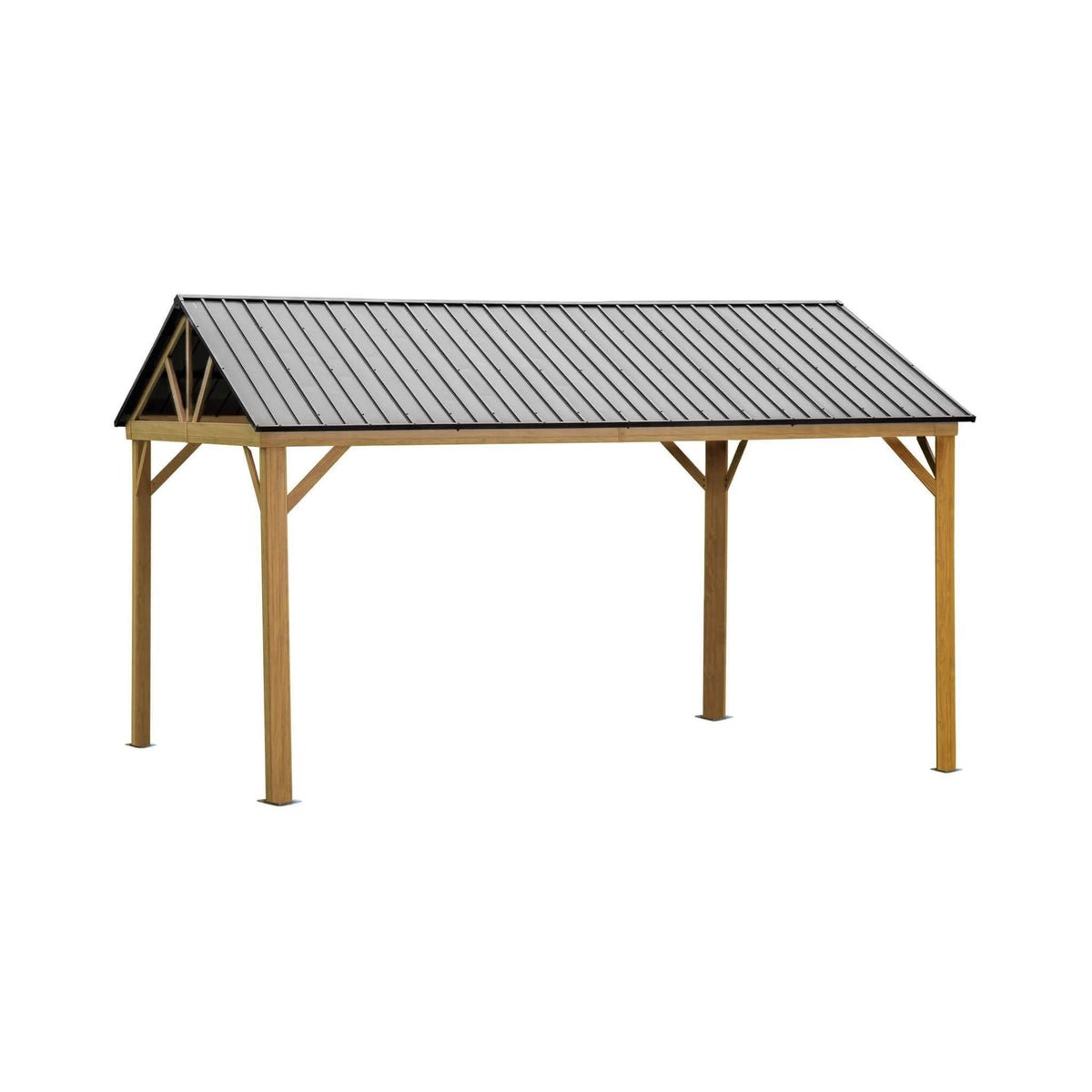 [12X14FT] Alora Hardtop All-Weather Outdoor Gazebo With Galvanized Steel Roof (SAK83261) - The Vitality Estate