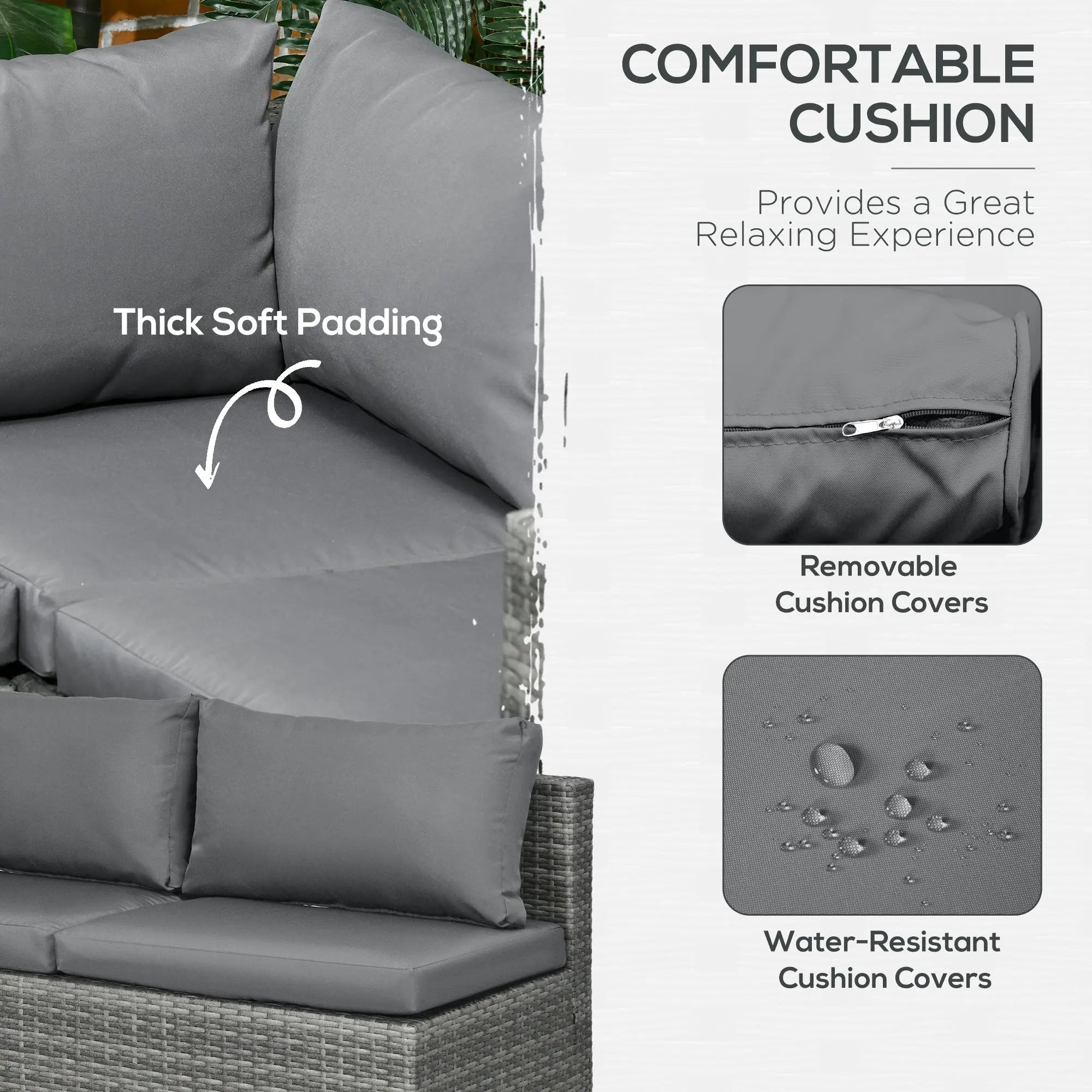 2 Piece Rattan Outdoor Patio Couch Set - The Vitality Estate