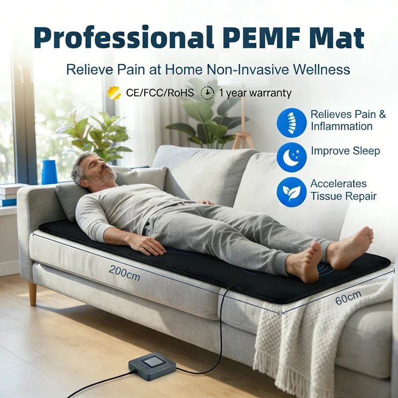 200*60cm PEMF Mat PEMF Magnetic Therapy Device Physio Magneto Machine Full Body Pain Relief Improve Sleep Boost Circulation - The Vitality Estate