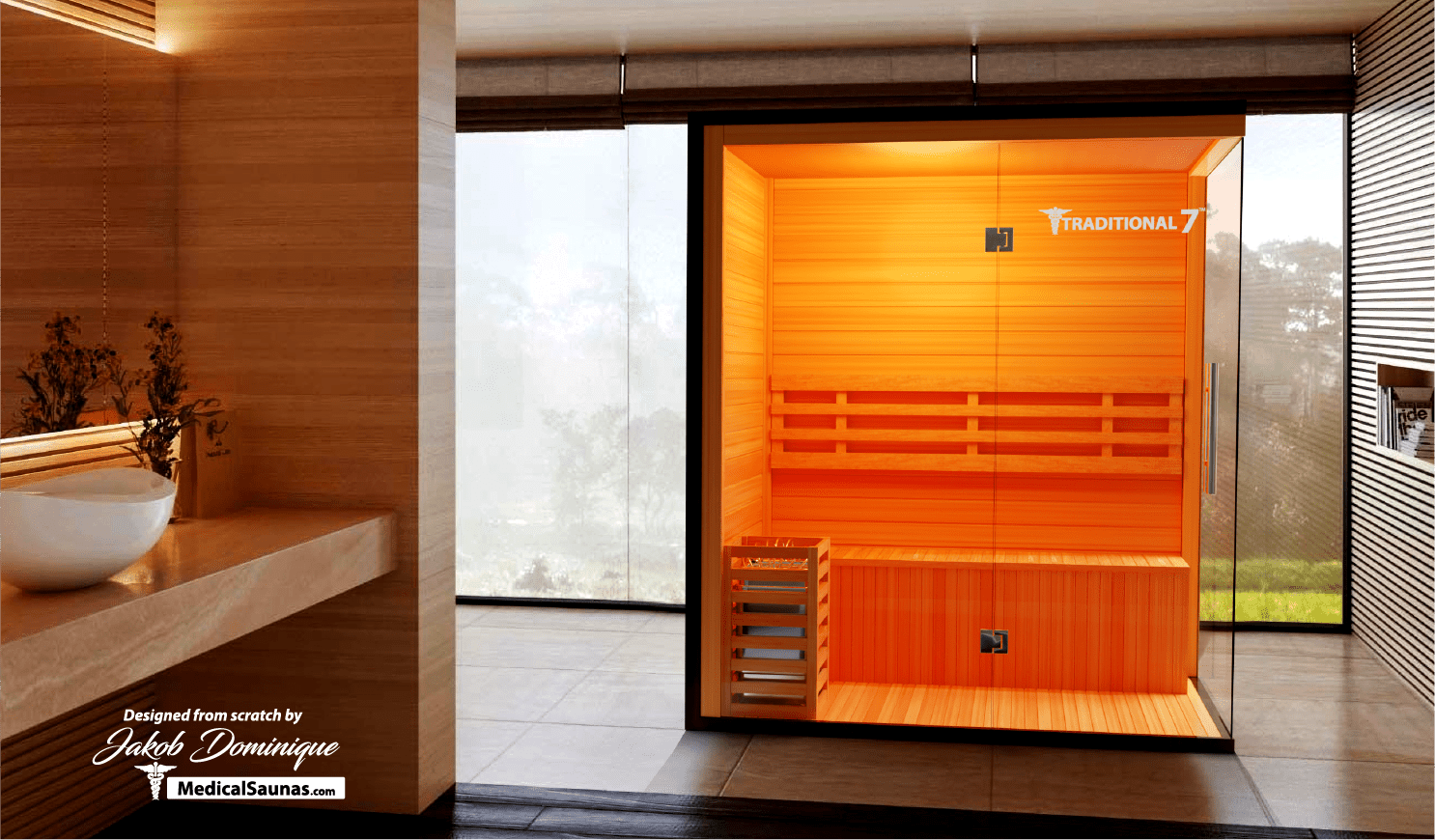 3 Person Home Steam Sauna | Traditional 7™ - The Vitality Estate