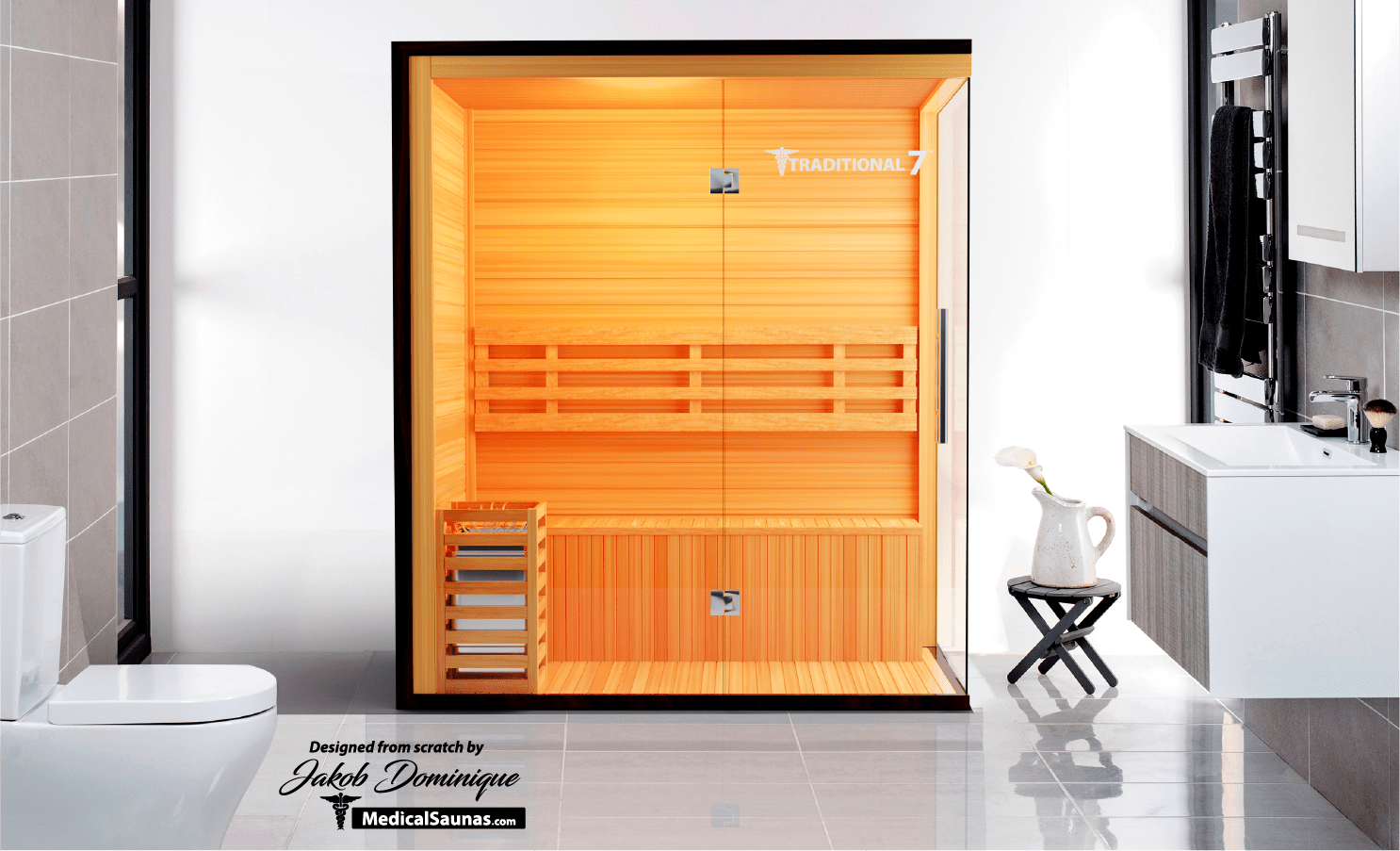3 Person Home Steam Sauna | Traditional 7™ - The Vitality Estate