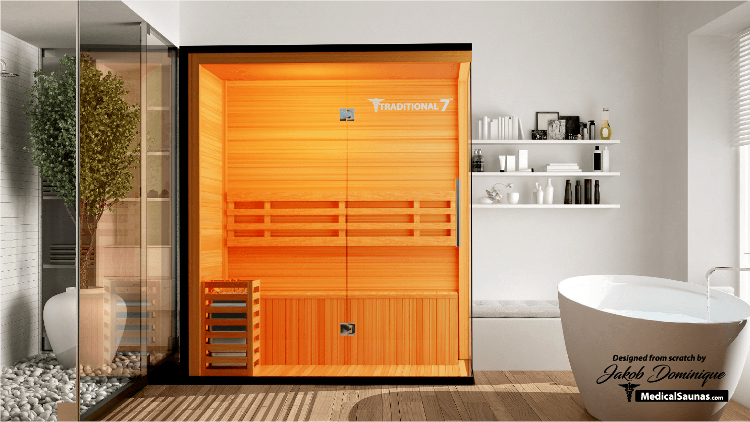 3 Person Home Steam Sauna | Traditional 7™ - The Vitality Estate