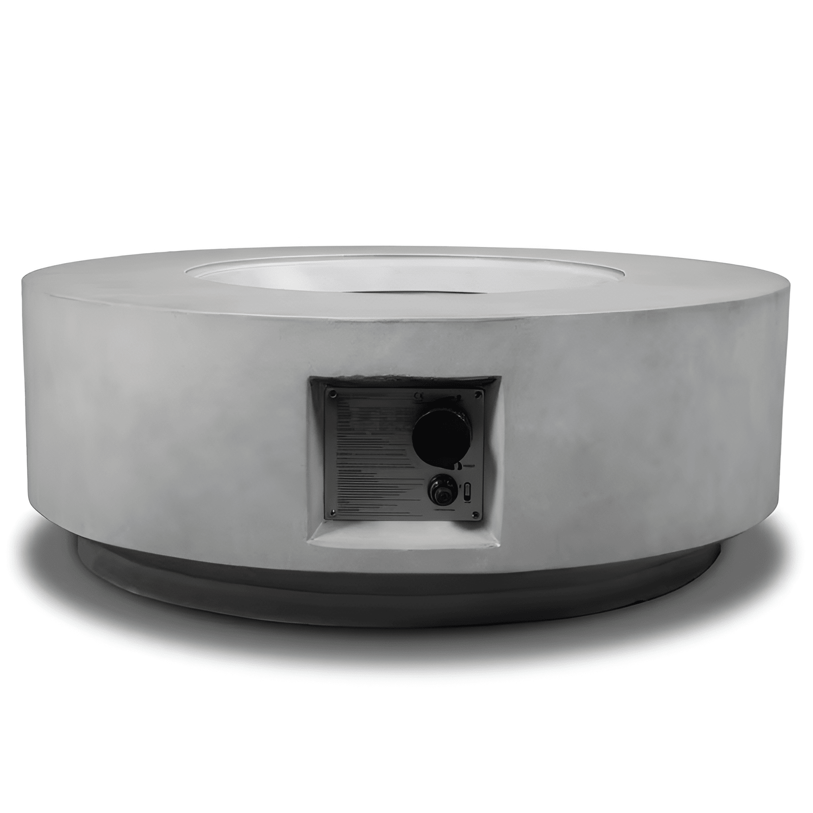 30" Propane Fire Pit Table, 50000 BTU round Concrete Fire Pit for Outdoor Patio Deck Garden Yard - Light Gray - The Vitality Estate