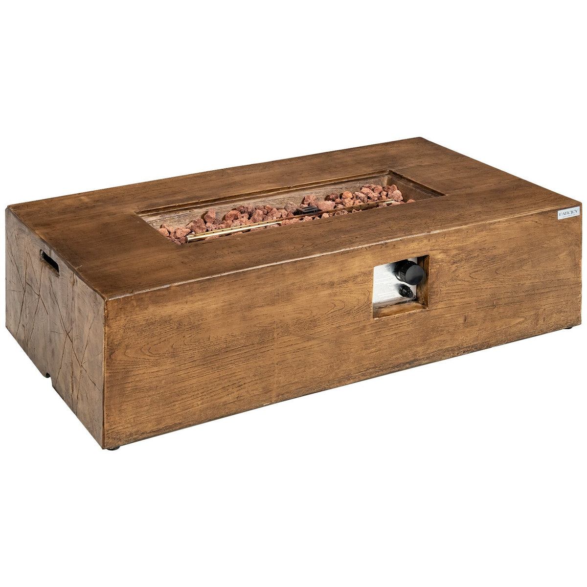 48 x 27 Inch Outdoor Gas Fire Pit Table 50 000 BTU with Lava Rocks and Cover - The Vitality Estate