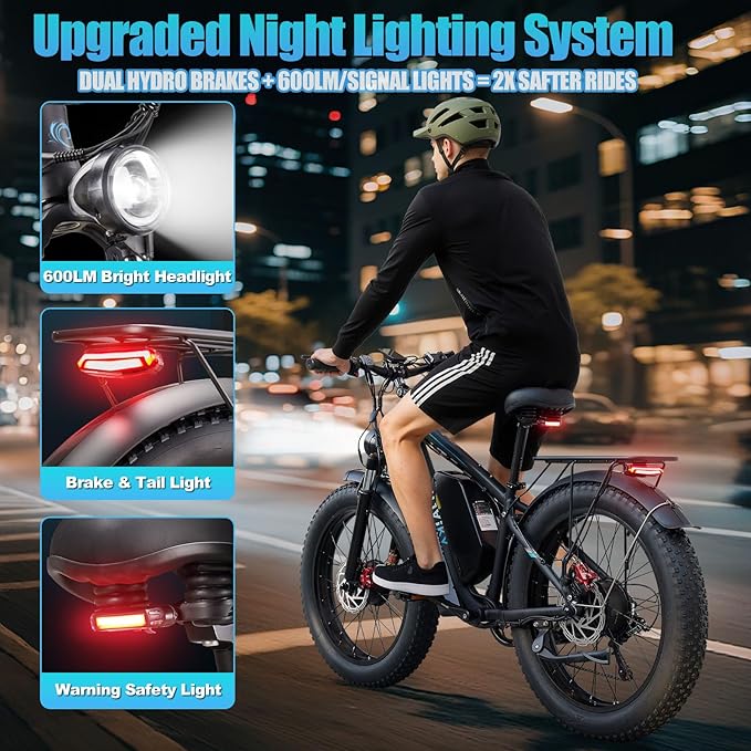 6000W Dual Motor Electric Bike for Adults - 58V Max-Output 1856Wh Fast Ebike with 47 MPH,Up to 105 Miles,24" Fat Tire Hydraulic Disc Brake Electric Bicycle,Off-Road Snow Mountain Commuter E-Bike - The Vitality Estate