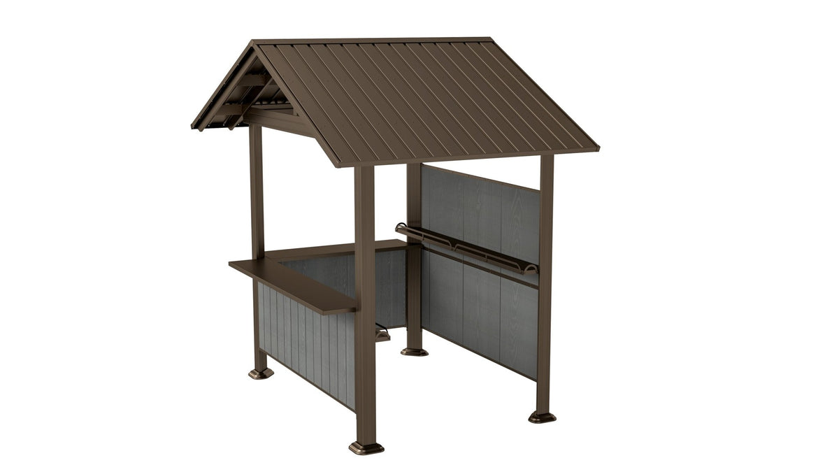 9.4x6.2 FT Hardtop Grill Gazebo with Storage Shelves & Resin Shade System - The Vitality Estate