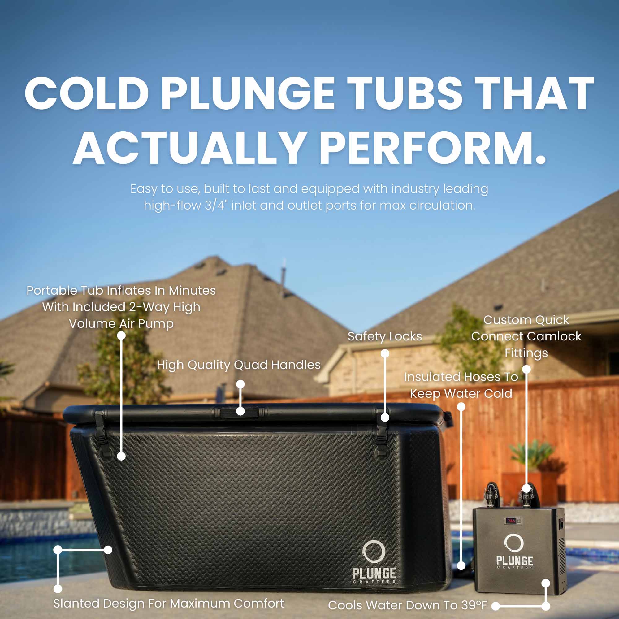 Aries XL Cold Plunge Tub + 1/2HP Pro Chiller