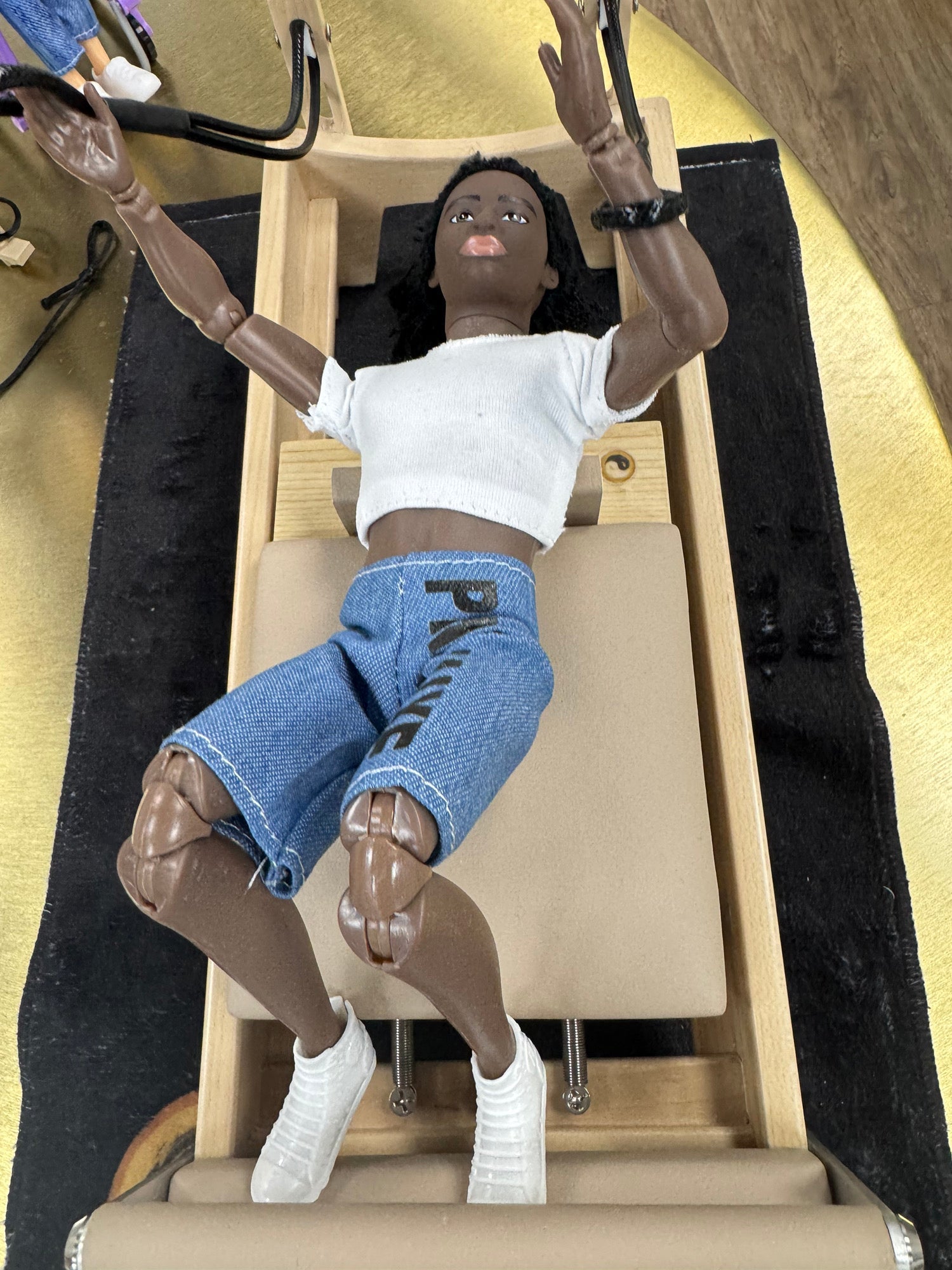 PersonalHour Mini Wooden Pilates Reformer Model – Collectible Desktop Display Toy - AC00512