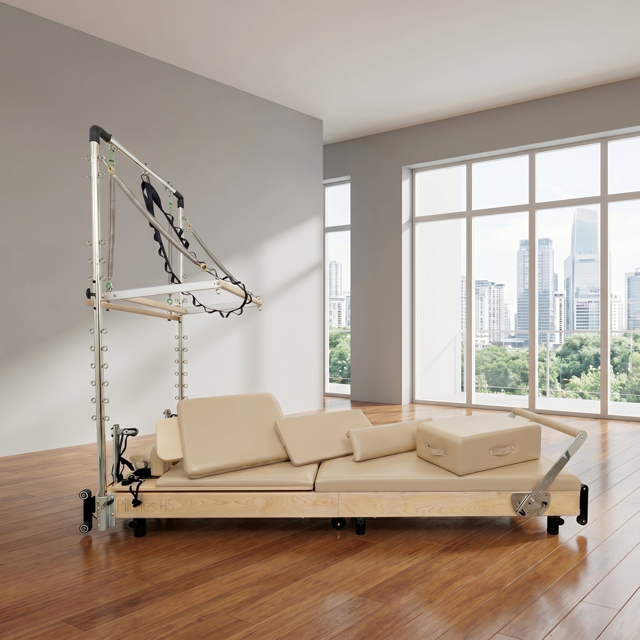 Janet Elite Plus Foldable Pilates Reformer – Studio Grade Luxury Maple Wood Home Pilates Machine - RE016