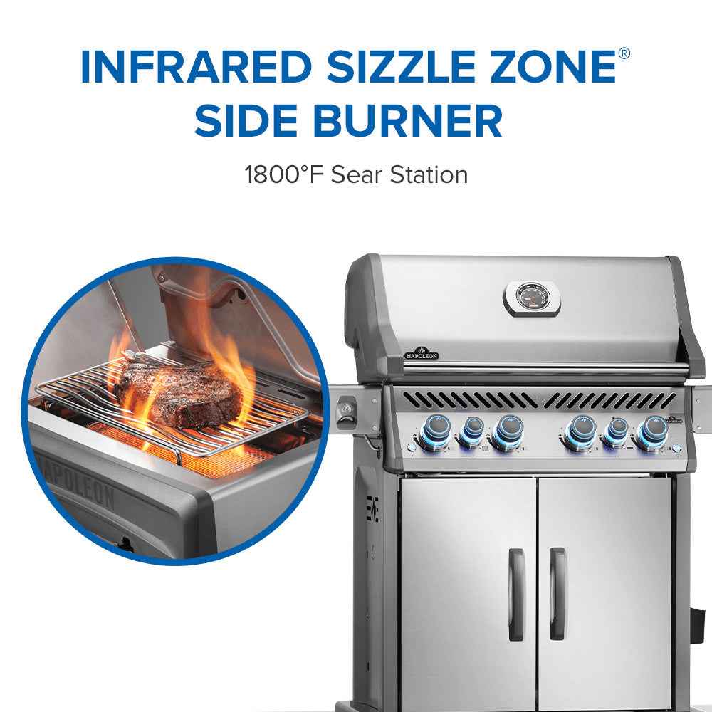 Patio Elegance Gas Grill Rogue PRO‑S 525 RSIB with Infrared Side and Rear Burners