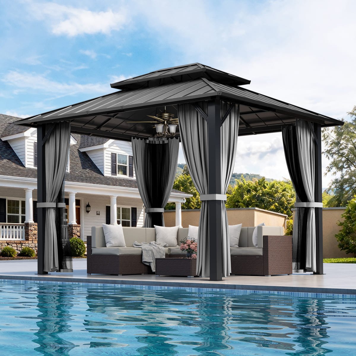 Aera Permanent 10'x12' Hardtop Gazebo - The Vitality Estate
