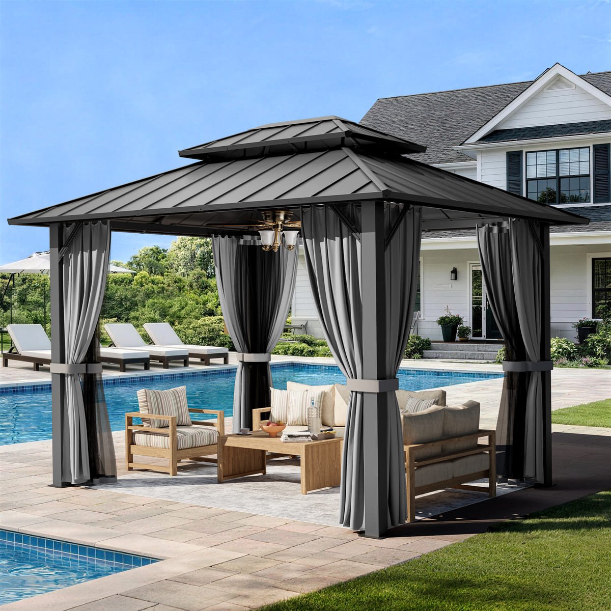 Aera Permanent 10'x12' Hardtop Gazebo - The Vitality Estate