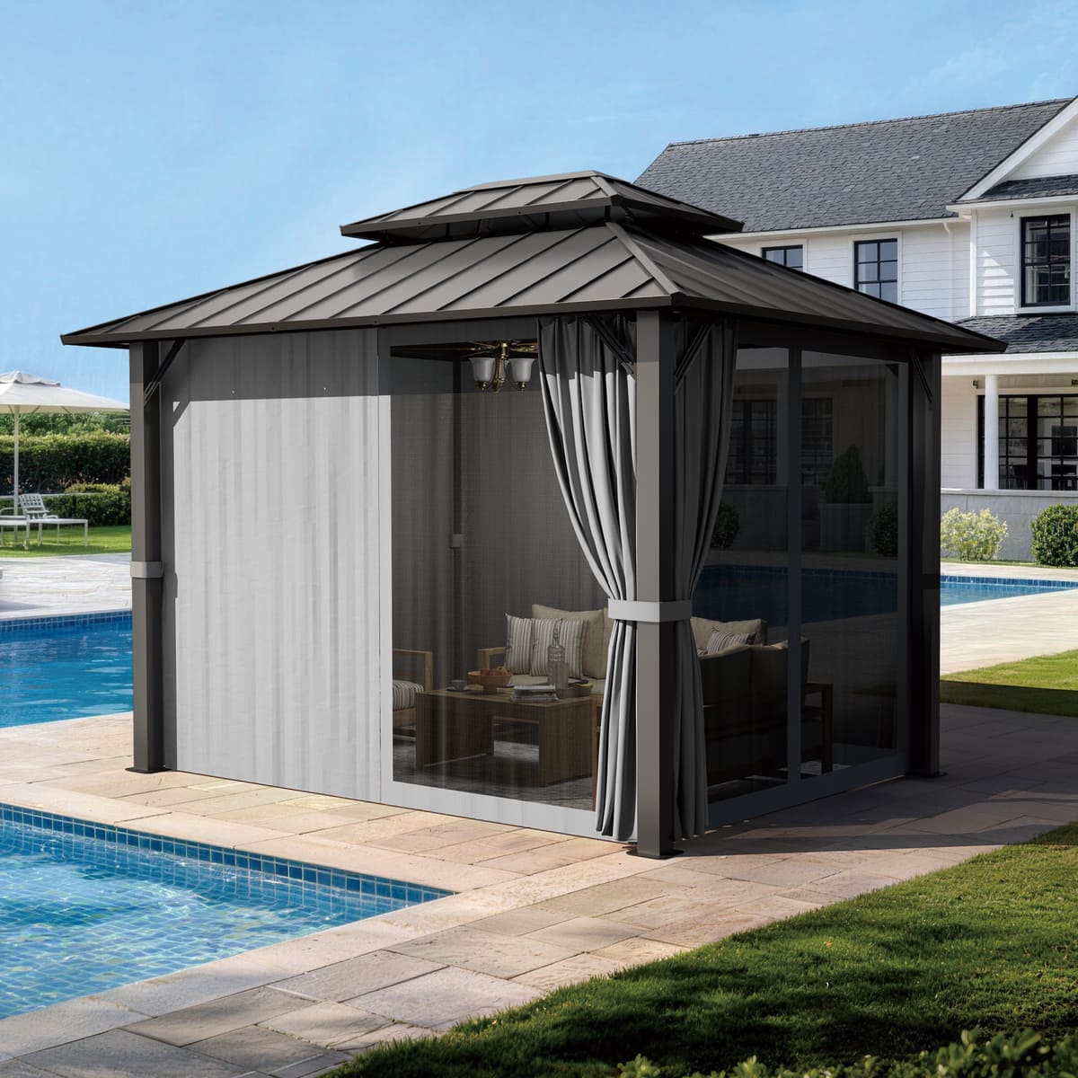 Aera Permanent 10'x12' Hardtop Gazebo - The Vitality Estate