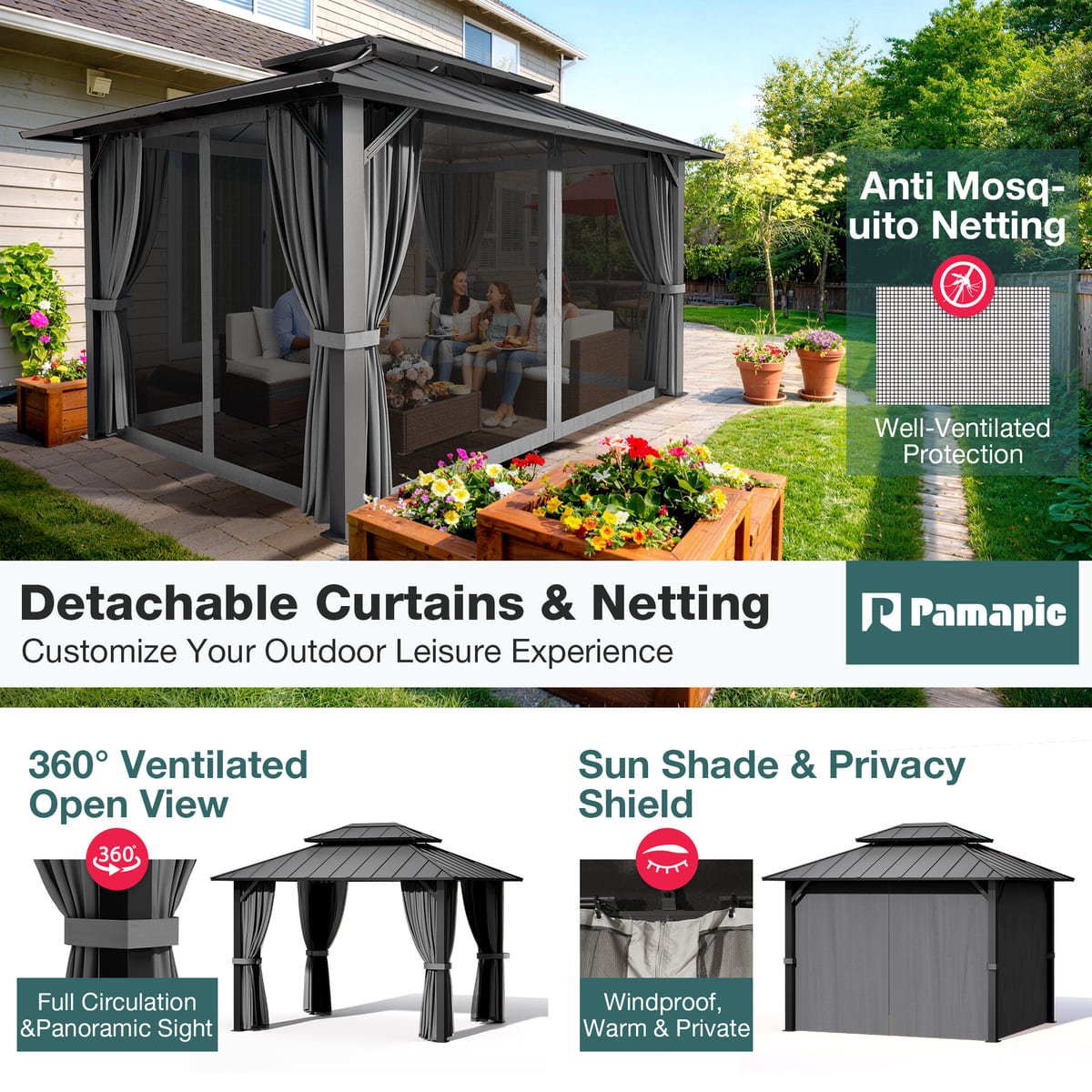 Aera Permanent 10'x12' Hardtop Gazebo - The Vitality Estate