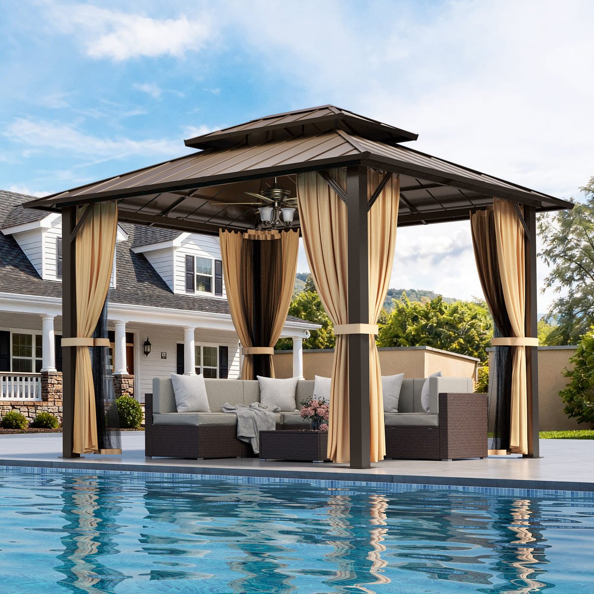 Aera Permanent 10'x12' Hardtop Gazebo - The Vitality Estate