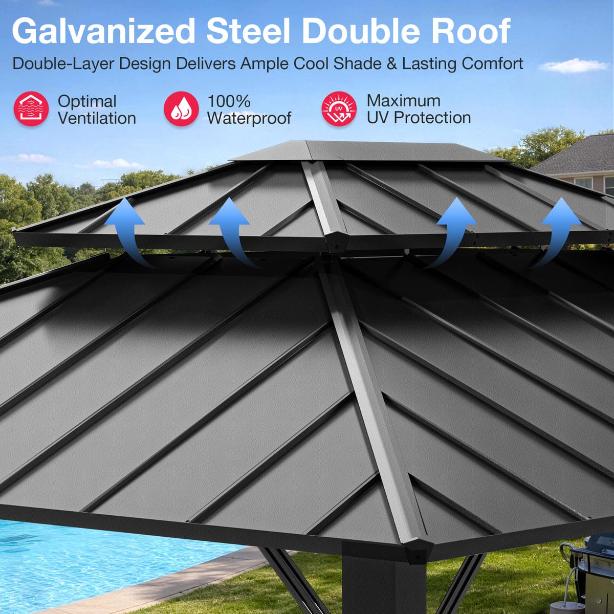 Aera Permanent 10'x12' Hardtop Gazebo - The Vitality Estate