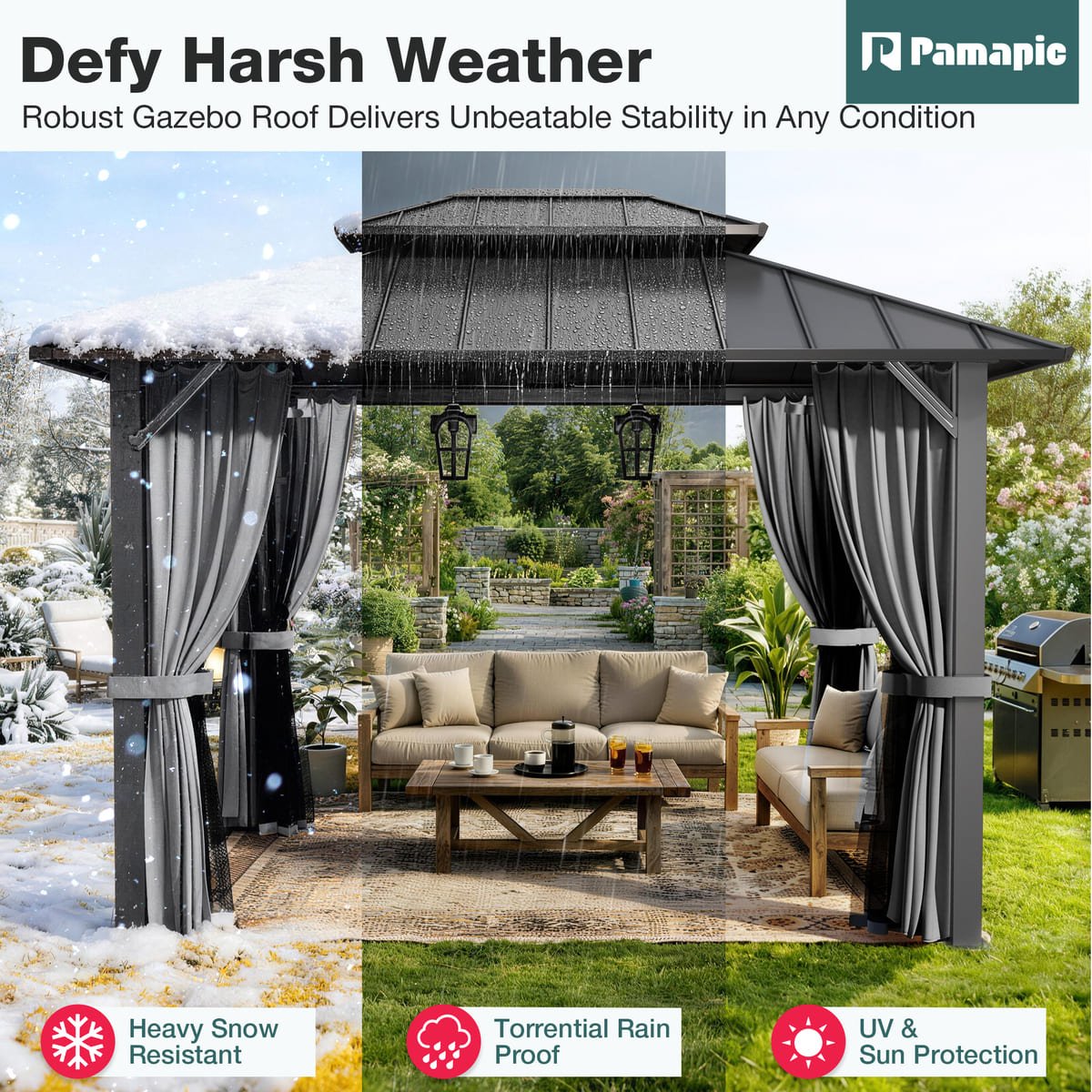 Aera Permanent 10'x12' Hardtop Gazebo - The Vitality Estate