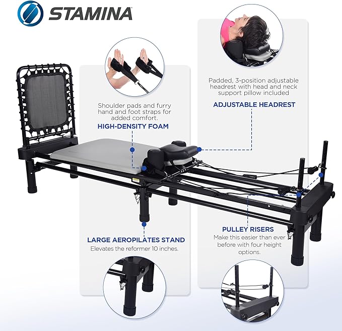 AeroPilates Reformer Home Workout Equipment, Pilates Machine w/Resistance - The Vitality Estate