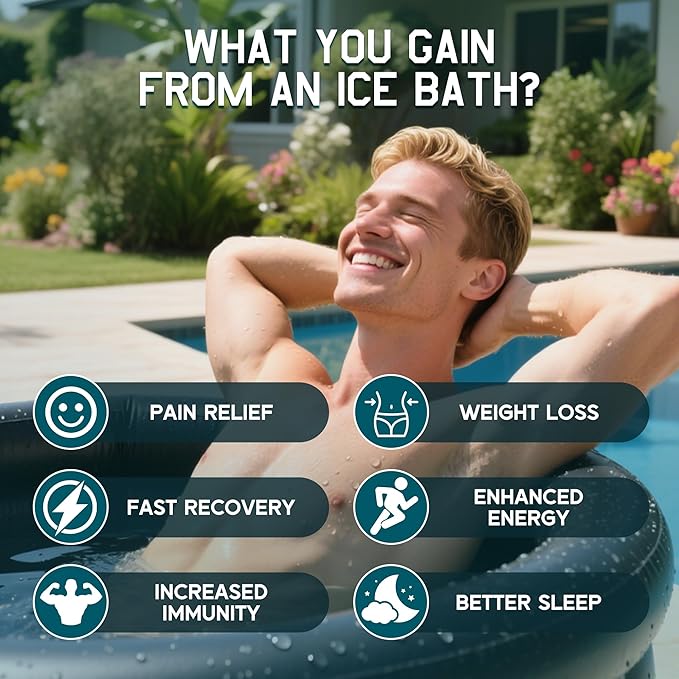 Albott Cold Plunge Tub with 1HP Chiller, Inflatable Ice Bath Tub with App Control, UV/Ozone System, Insulated Lid & Wheels, Full-Body Recovery Tub for Athletes, 150 Gal, 59"x32"x28" - The Vitality Estate
