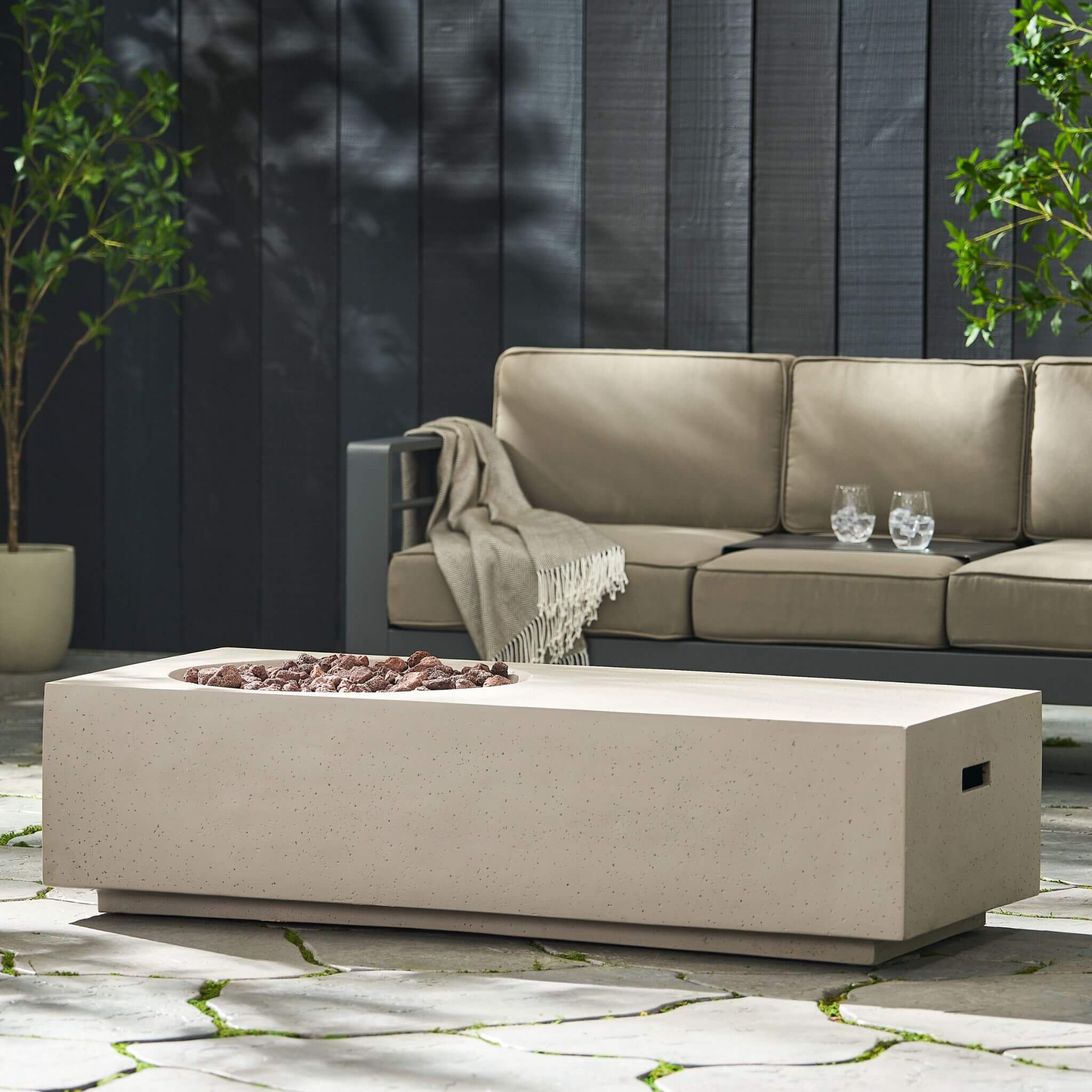 Alora Premium 56-Inch Modern 50K BTU MGO Fire Pit Coffee Table (SAK17643)