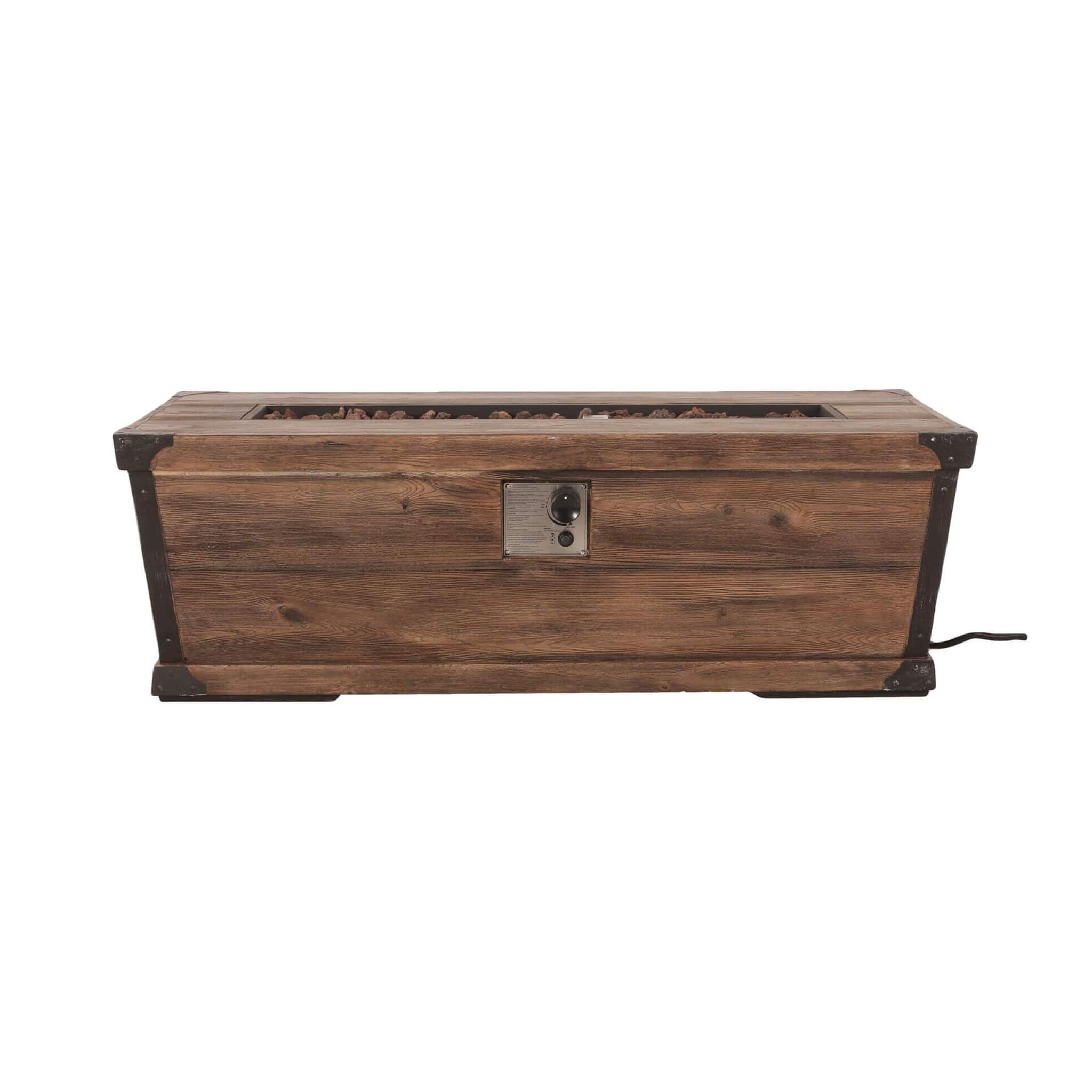 Alora 56-Inch Outdoor 50K BTU Wood Pattern Rectangle Gas Burning Fire Pit (SAK43681) - The Vitality Estate