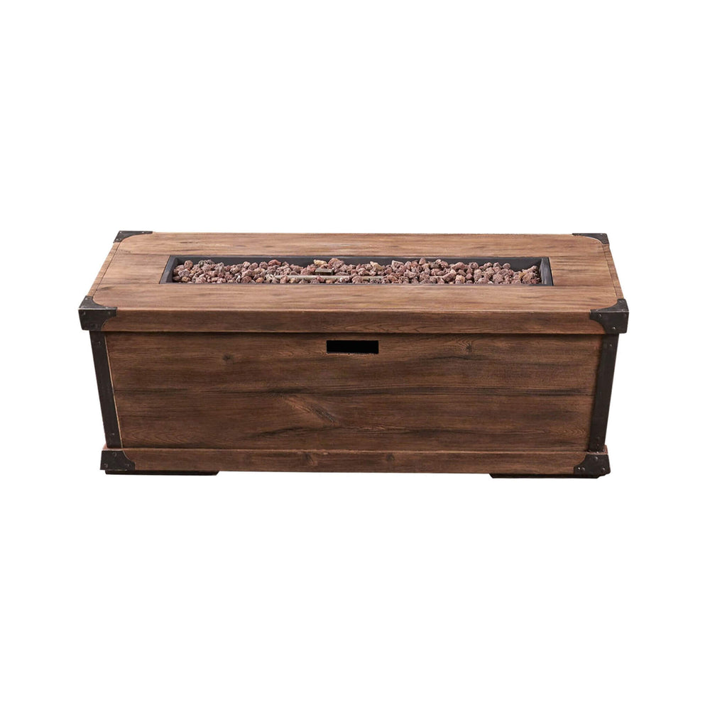 Alora 56-Inch Outdoor 50K BTU Wood Pattern Rectangle Gas Burning Fire