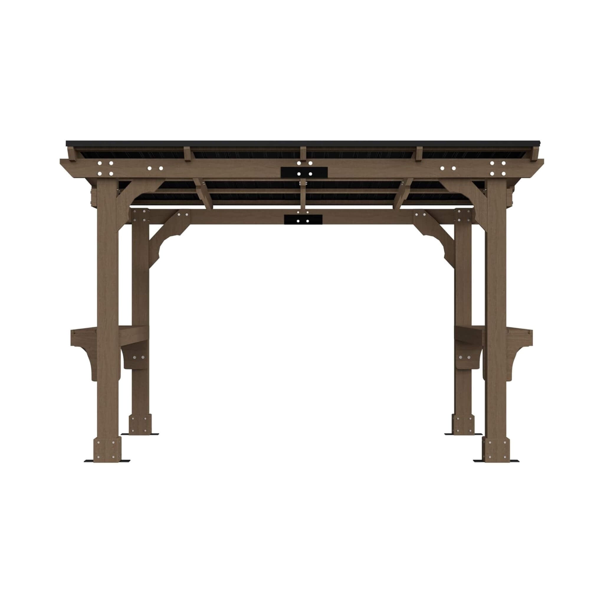 Alora Heavy-Duty Premium Wooden Grill Gazebo With Sloped Metal Roof (SAK61583) - The Vitality Estate