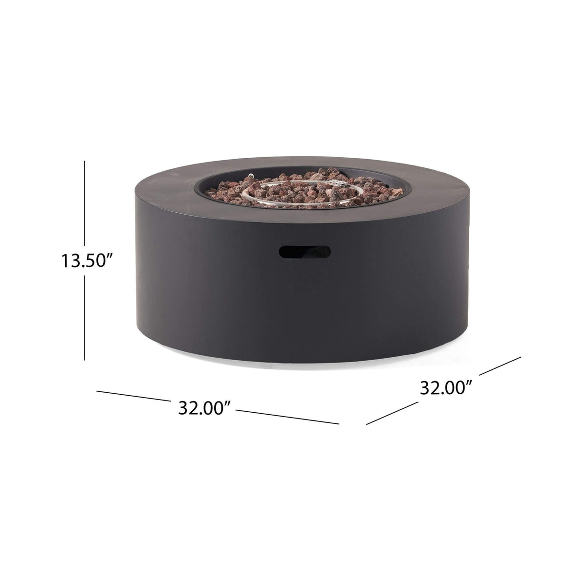 Alora Modern 32-Inch 40K BTU Round Iron Propane Fire Pit (SAK29102) - The Vitality Estate