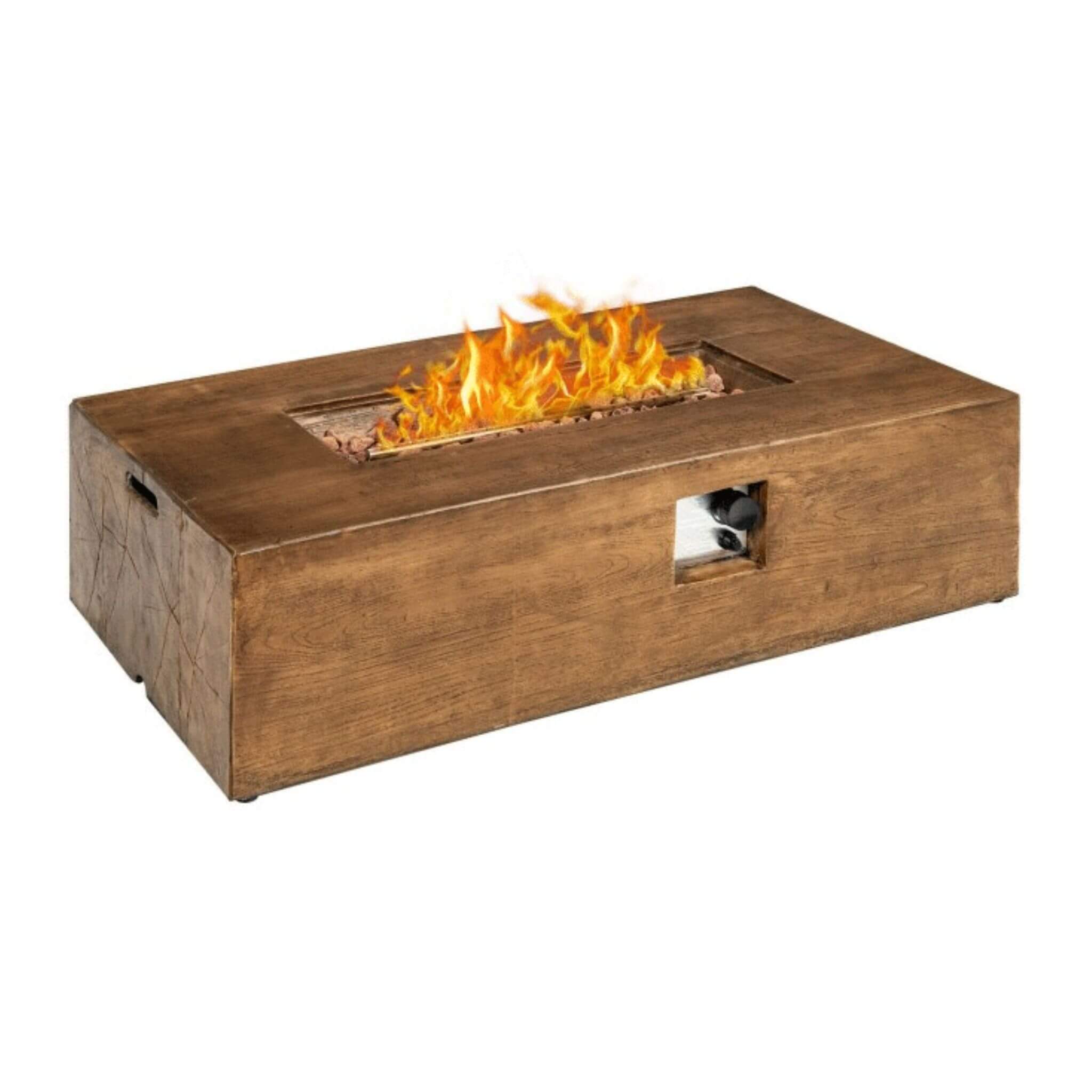Alora Outdoor Propane Gas Fire Pit Table W/ Lava Rocks & Cover, 50K BTU (SAK94436) - The Vitality Estate