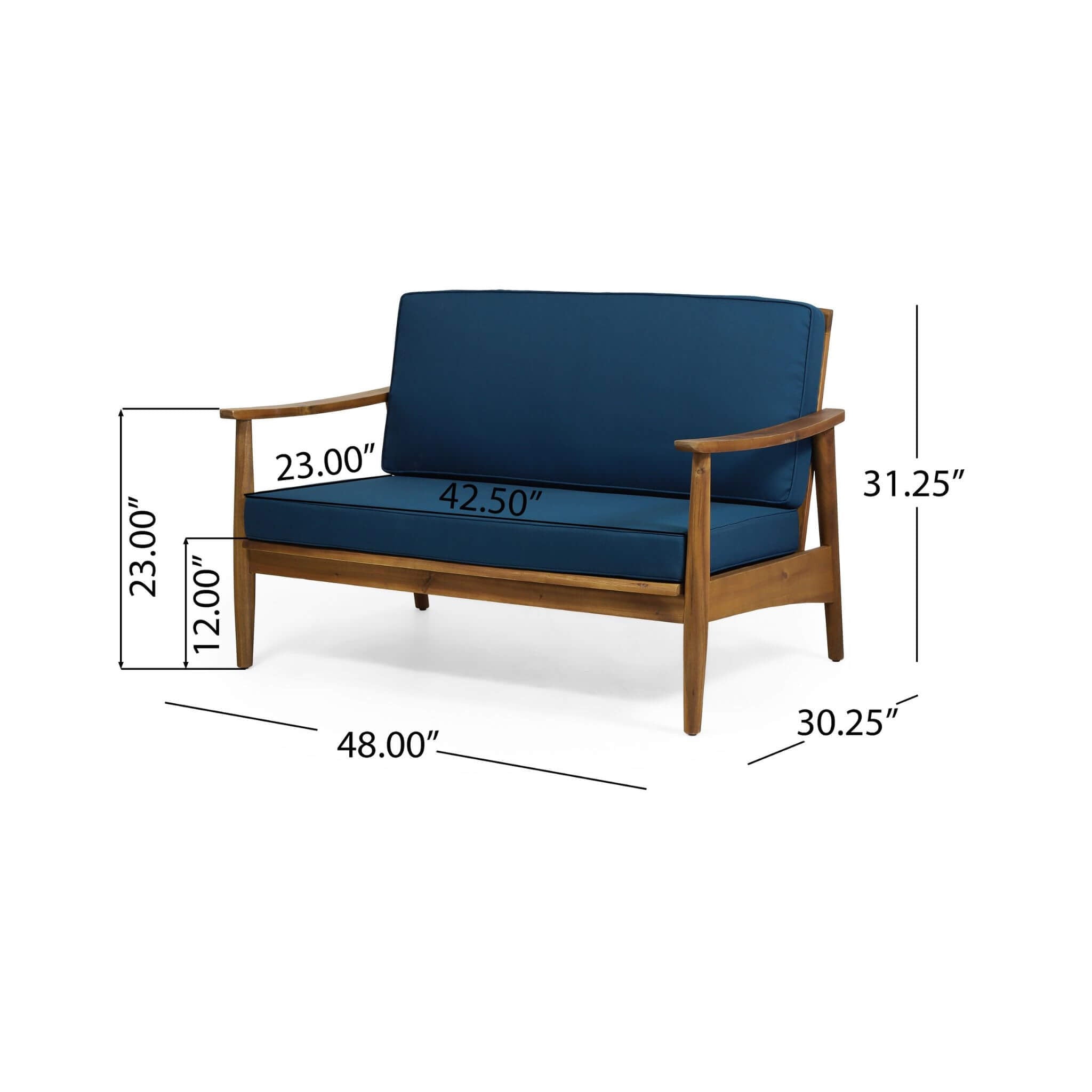 Alora Premium 4-Piece Wooden Outdoor Patio Conversation Seating Set With Cushions (SAK31469) - The Vitality Estate