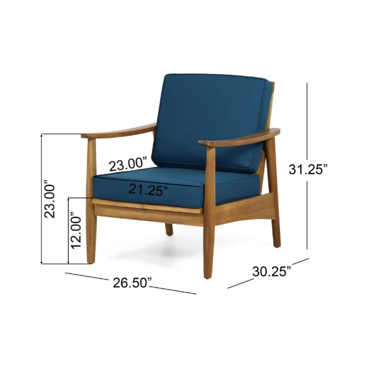 Alora Premium 4-Piece Wooden Outdoor Patio Conversation Seating Set With Cushions (SAK31469) - The Vitality Estate