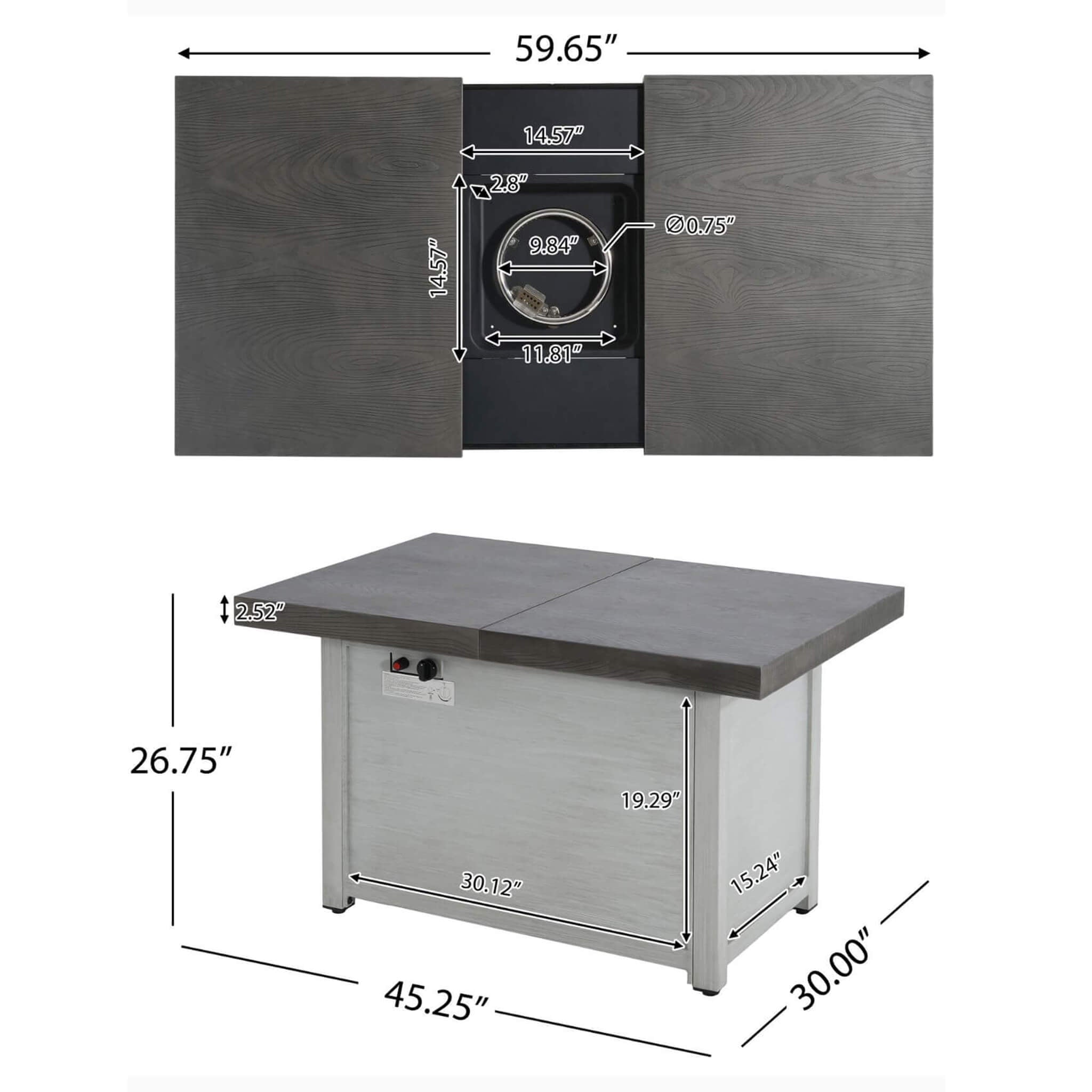Alora Premium 50K BTU Rectangle Outdoor Aluminum Fire Pit Table (SAK70248) - The Vitality Estate
