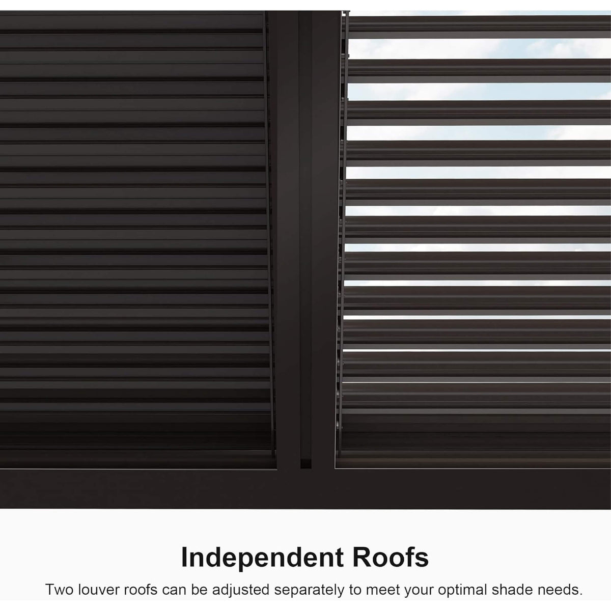Alora Premium Outdoor Aluminum Louvered Patio Pergola With LED Lights [PERGOLA ONLY] (SAK24896) - The Vitality Estate