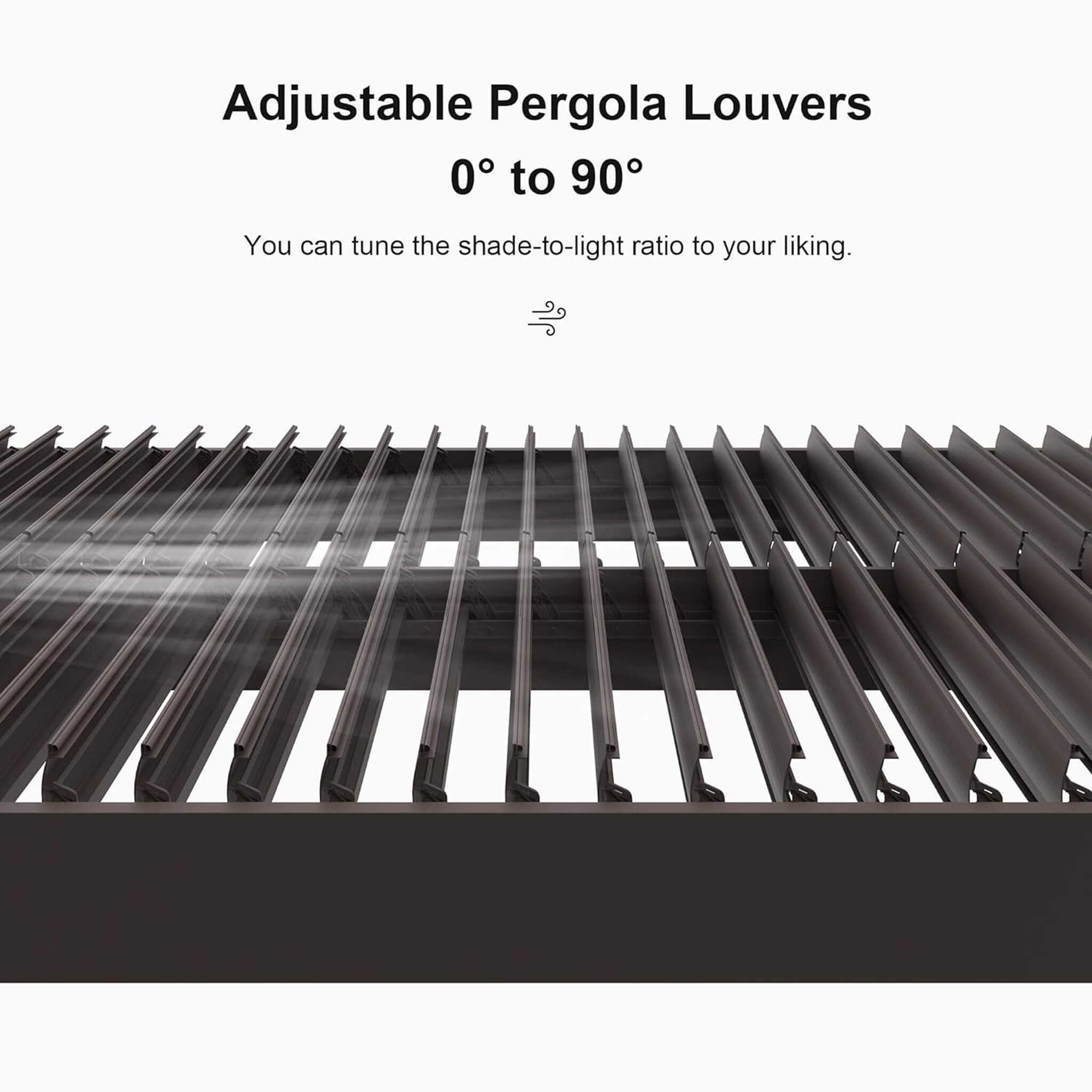Alora Premium Outdoor Aluminum Louvered Patio Pergola With LED Lights [PERGOLA ONLY] (SAK24896) - The Vitality Estate