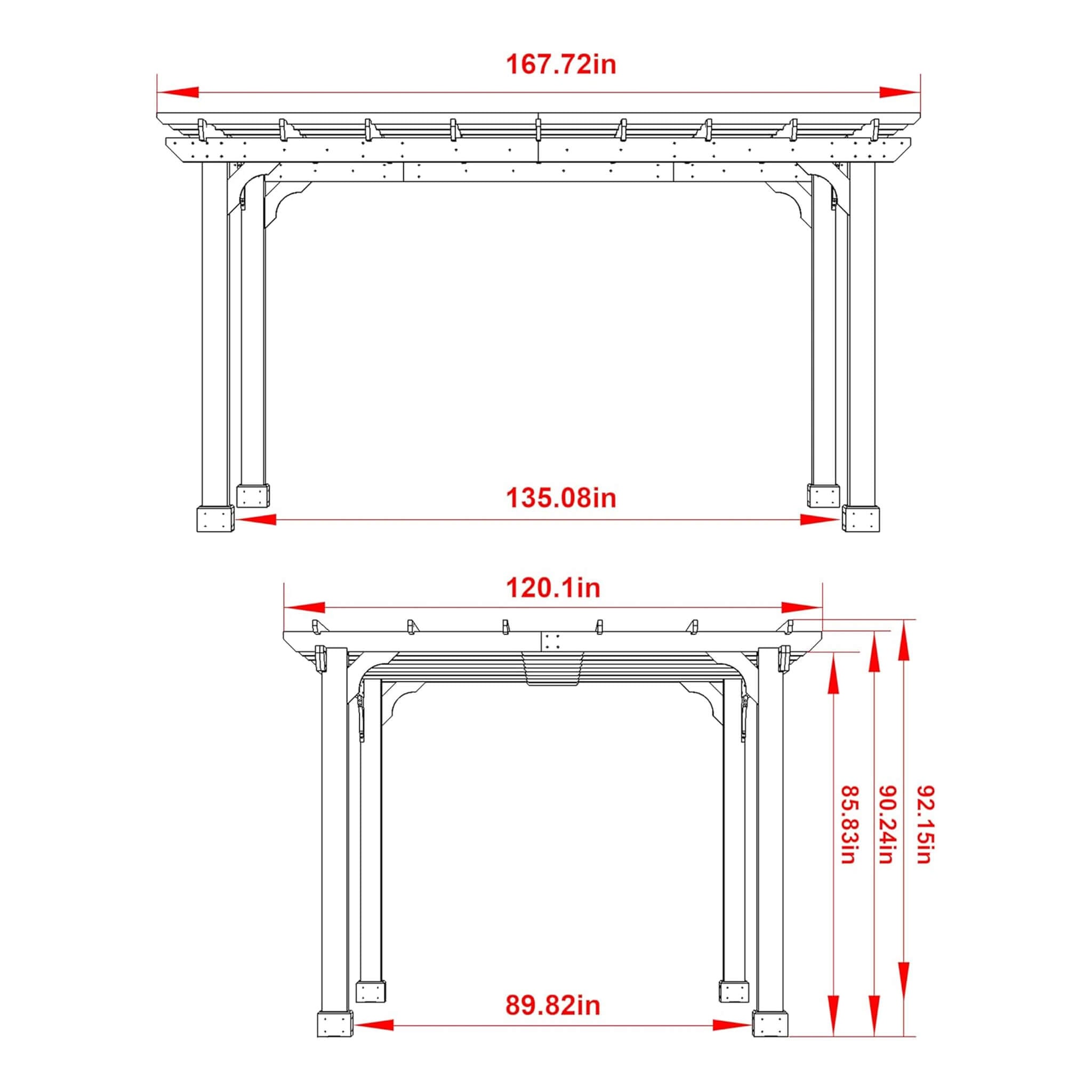 Alora Premium Outdoor Cedar Wood Pergola With Slatted Roof (SAK87024) - The Vitality Estate