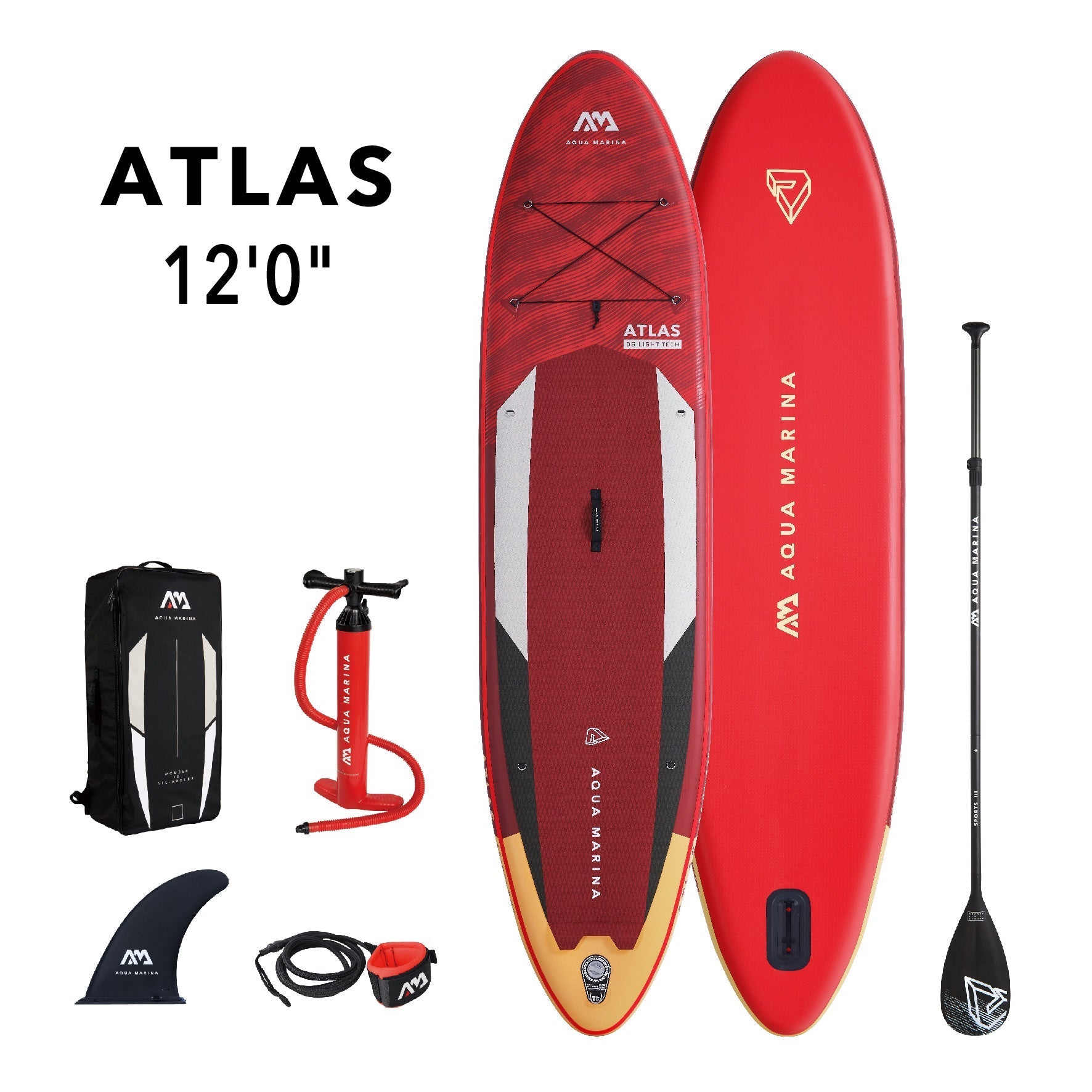 Aqua Marina ATLAS 12'0" Inflatable Paddle Board All-Around Advanced SUP - The Vitality Estate