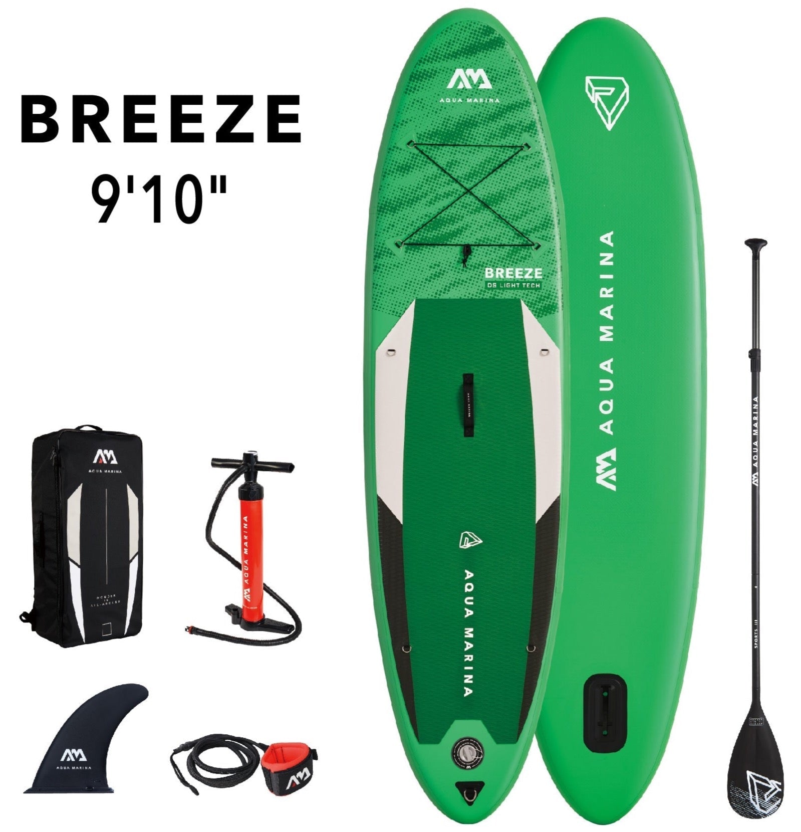 Aqua Marina BREEZE 9'10" Inflatable Paddle Board All-Around SUP - The Vitality Estate