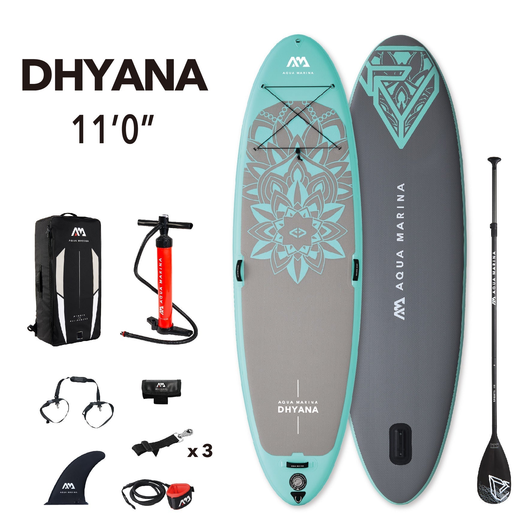 Aqua Marina DHYANA 11'0" Inflatable Paddle Board Fitness SUP - The Vitality Estate