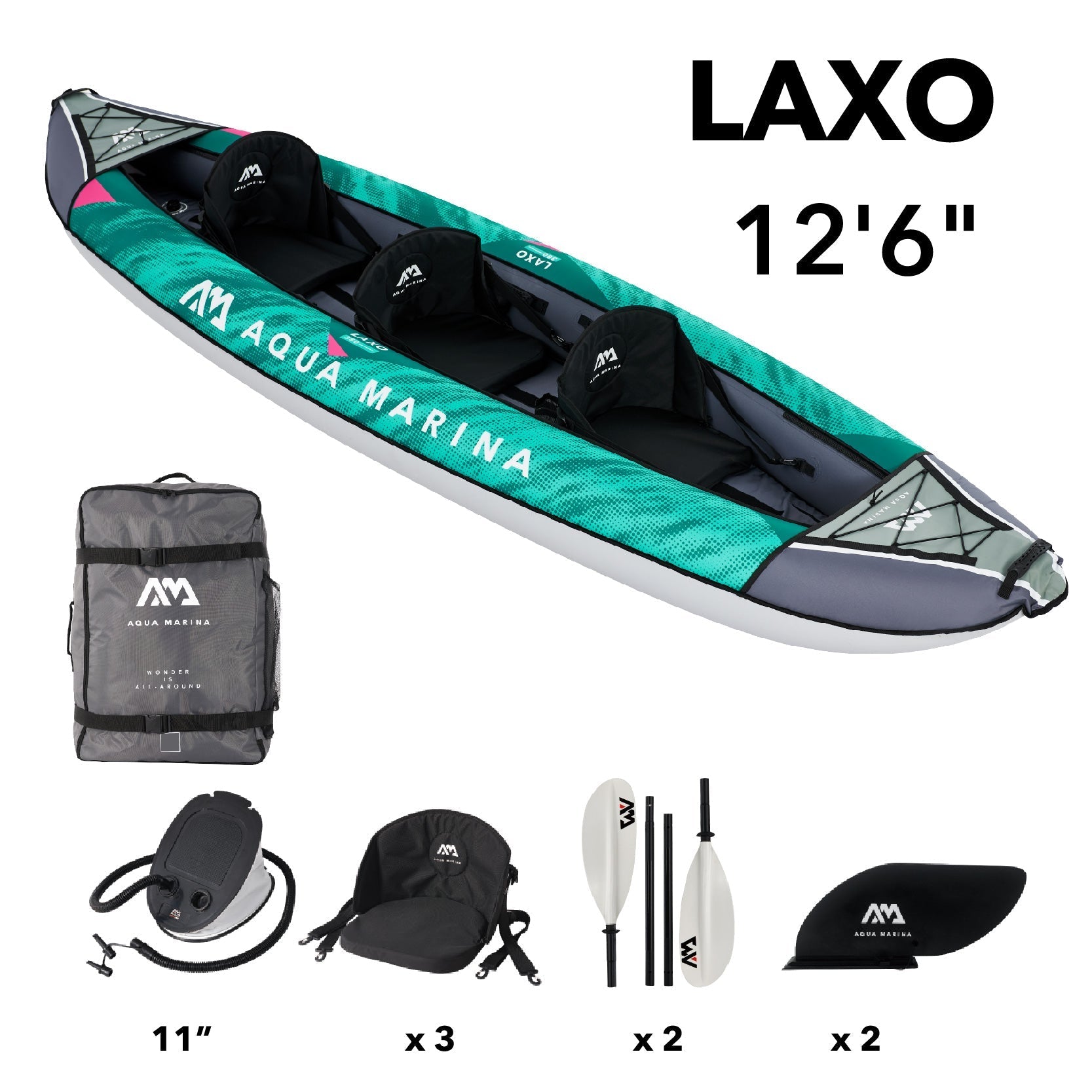 Aqua Marina LAXO 12'6" Inflatable Recreational Kayak - The Vitality Estate
