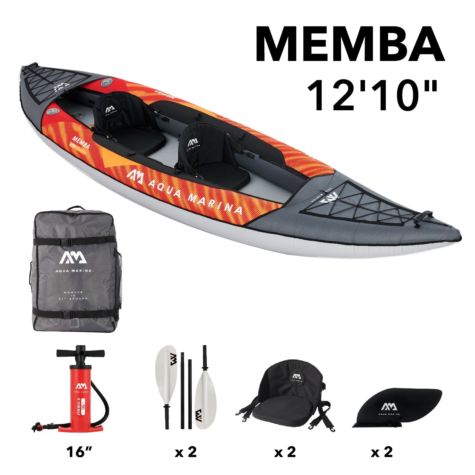 Aqua Marina MEMBA 12'10" Inflatable Touring Kayak - The Vitality Estate
